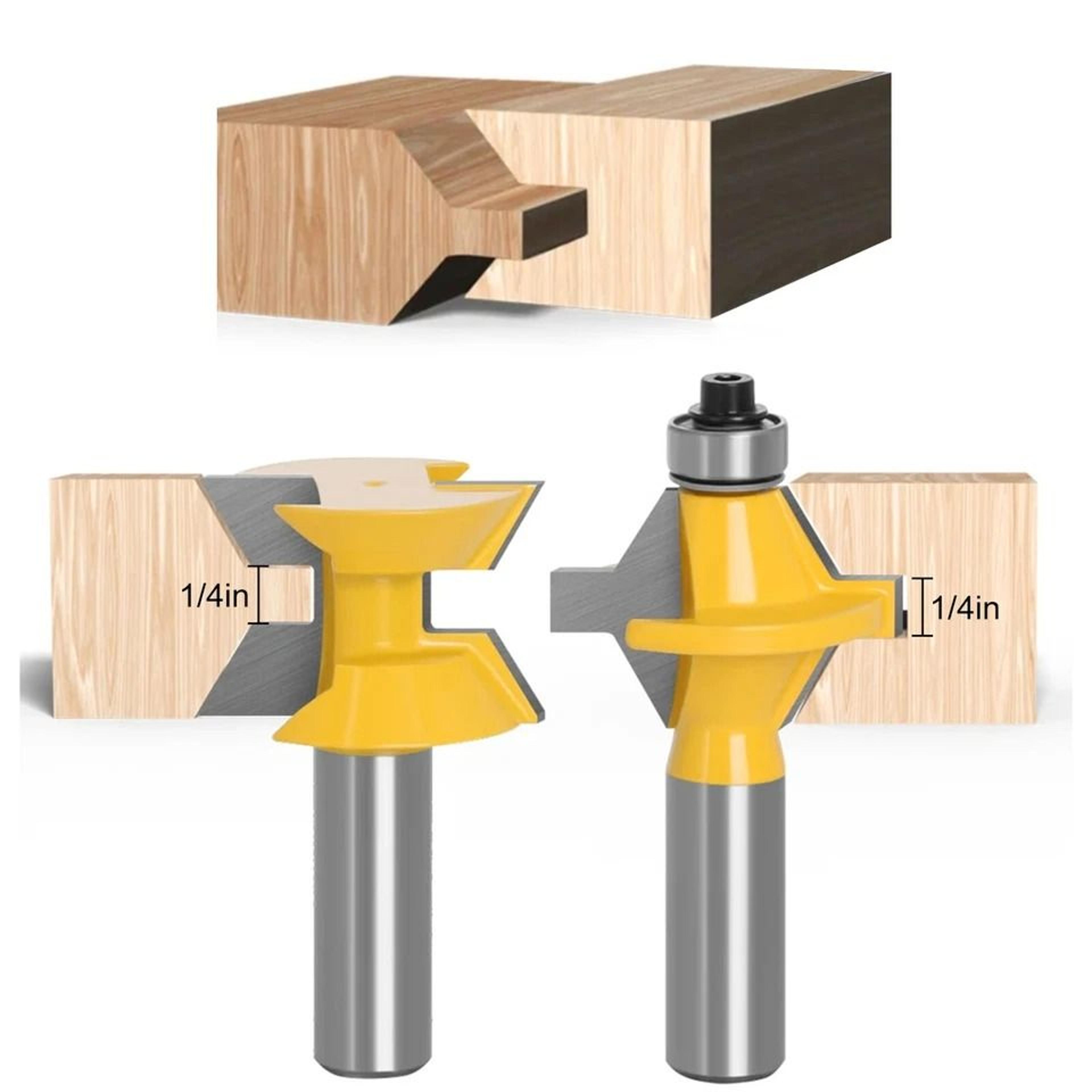 tongue and groove router bit set, wood milling cutter for edge banding, high precision double flute cutter