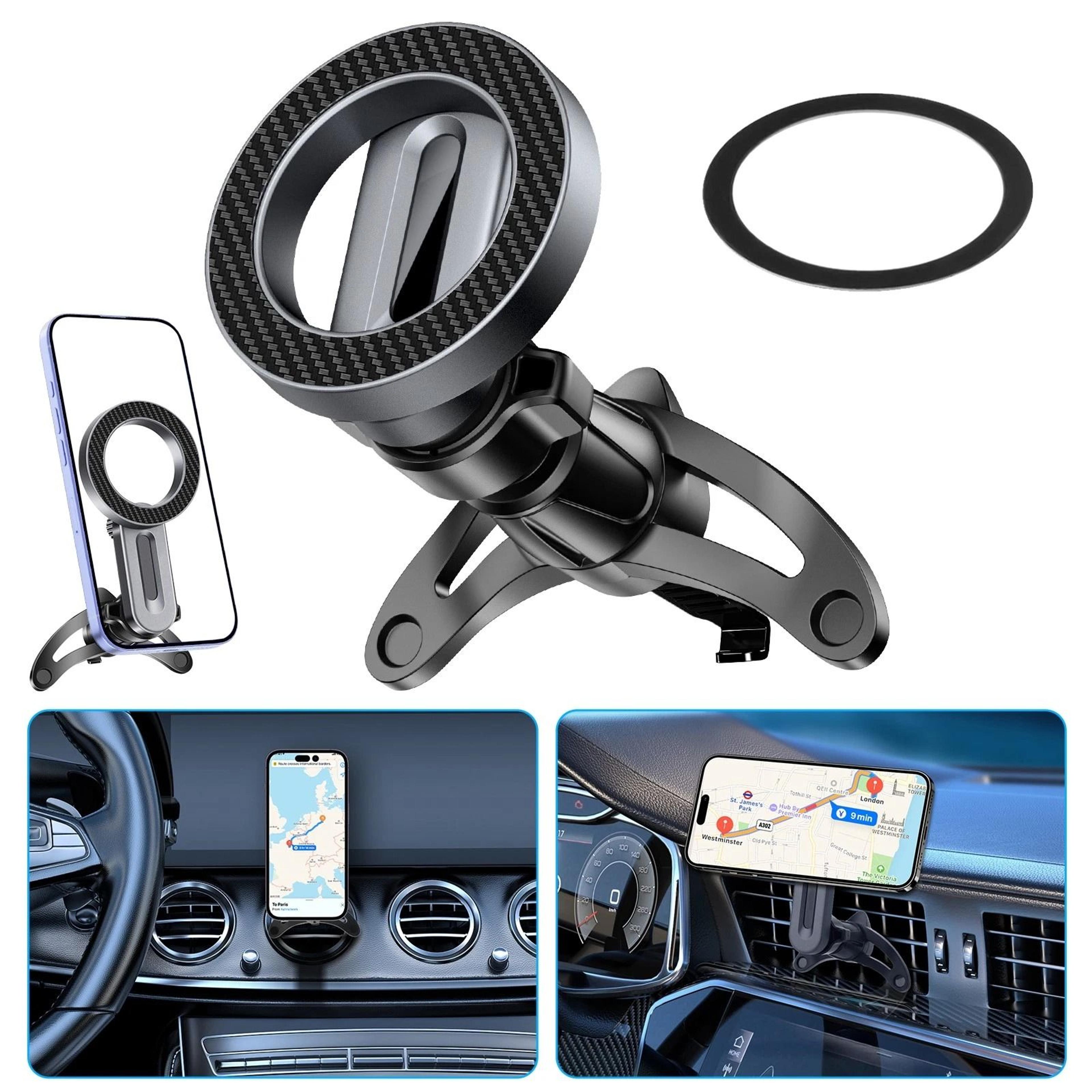universal magnetic car air vent phone mount for iphone, samsung, google pixel