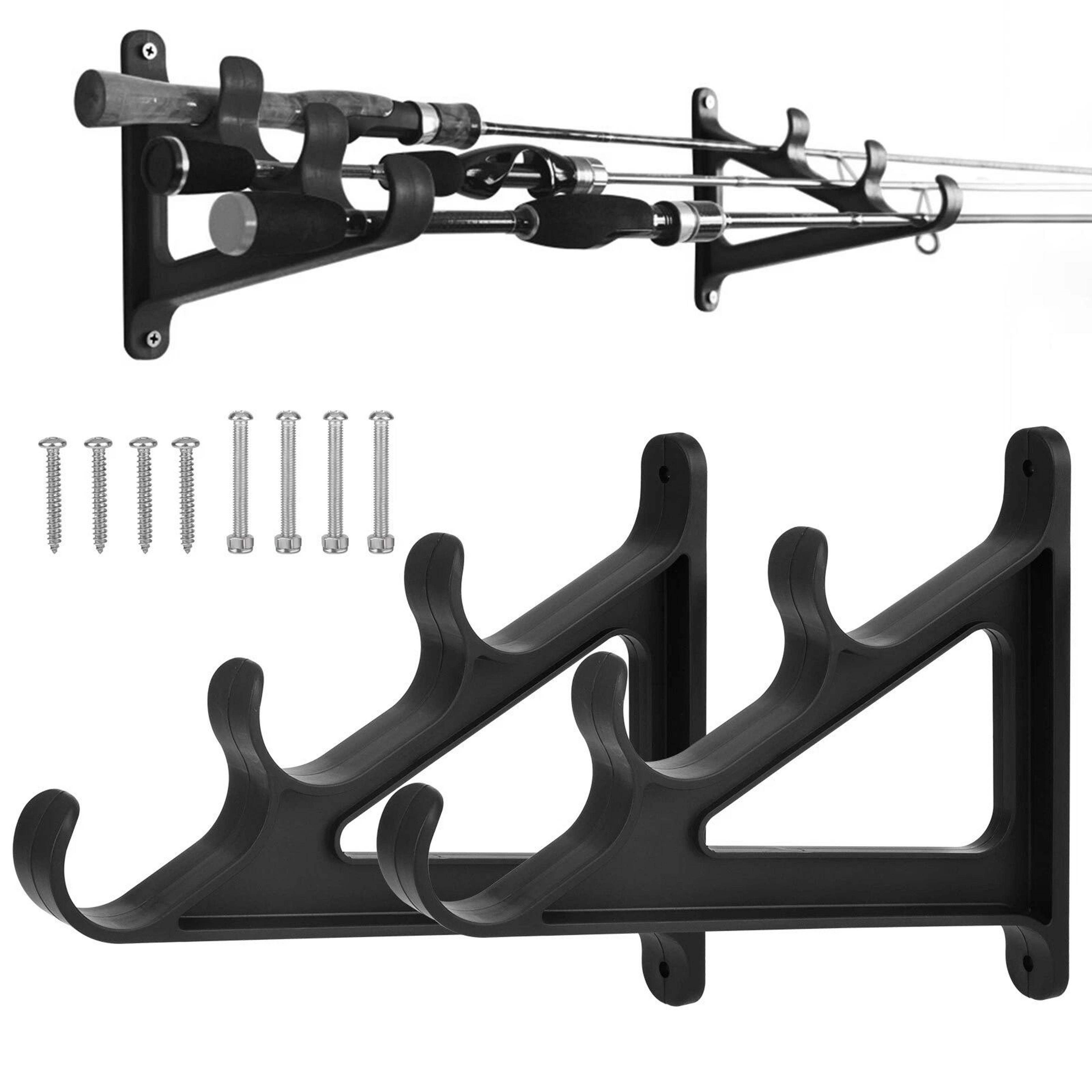 fishing rod wall mount rack holder, horizontal storage, abs plastic, fits rods, ideal for boats, garages