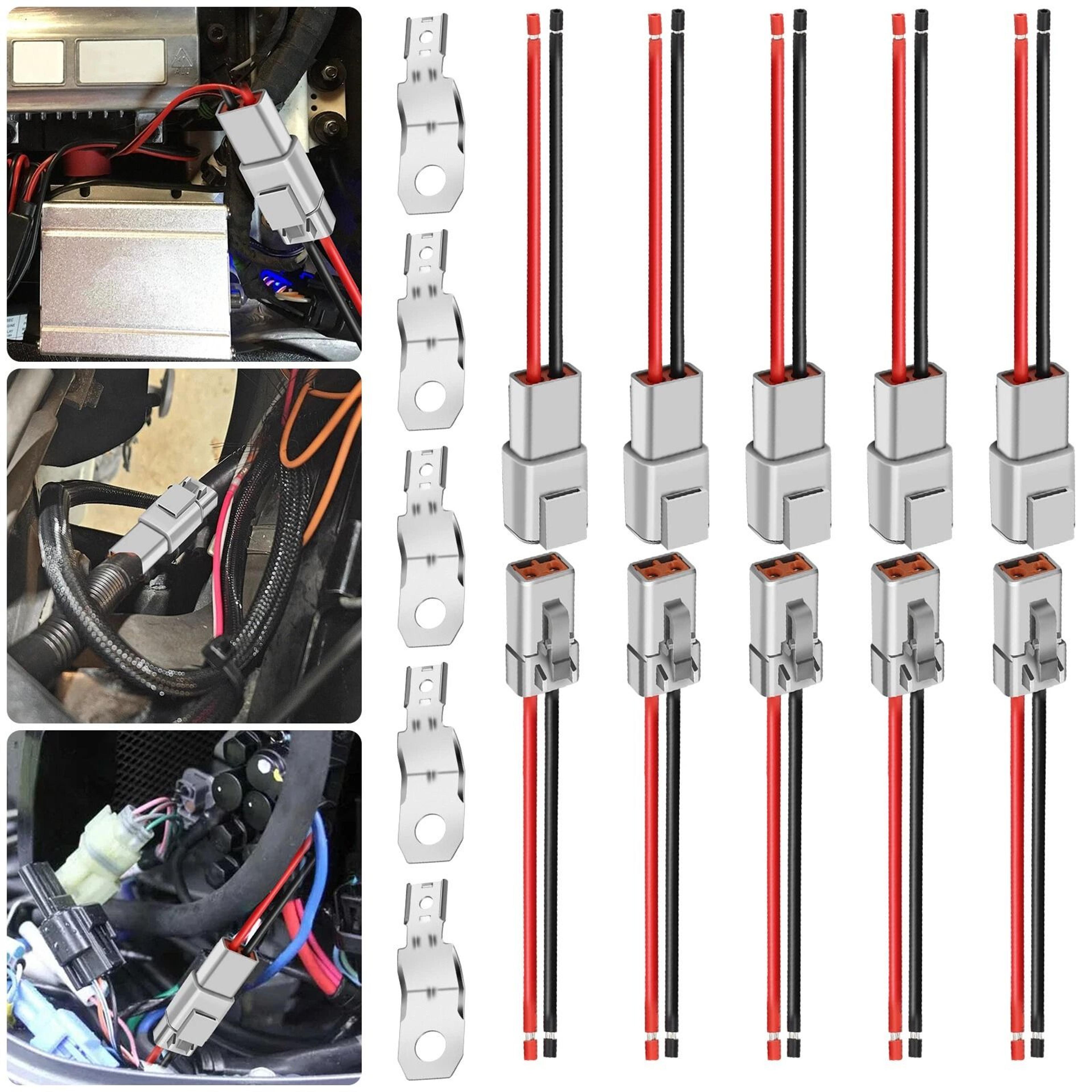 waterproof plug connector kit, wire harness for automotive, marine, boat, car, pre-wired cable
