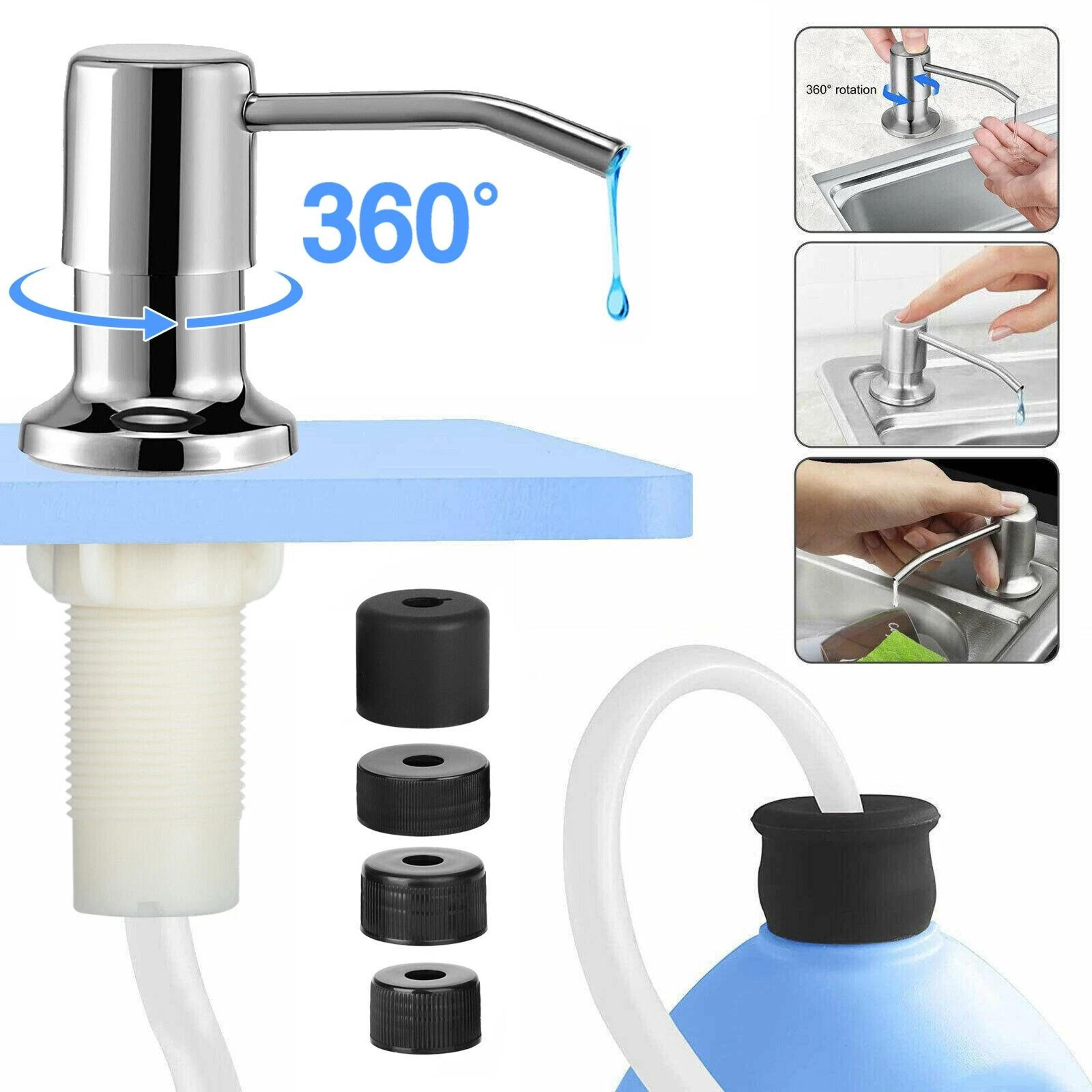 stainless steel soap dispenser pump extension kit for kitchen, high-quality hand pump with food-grade silicone tube