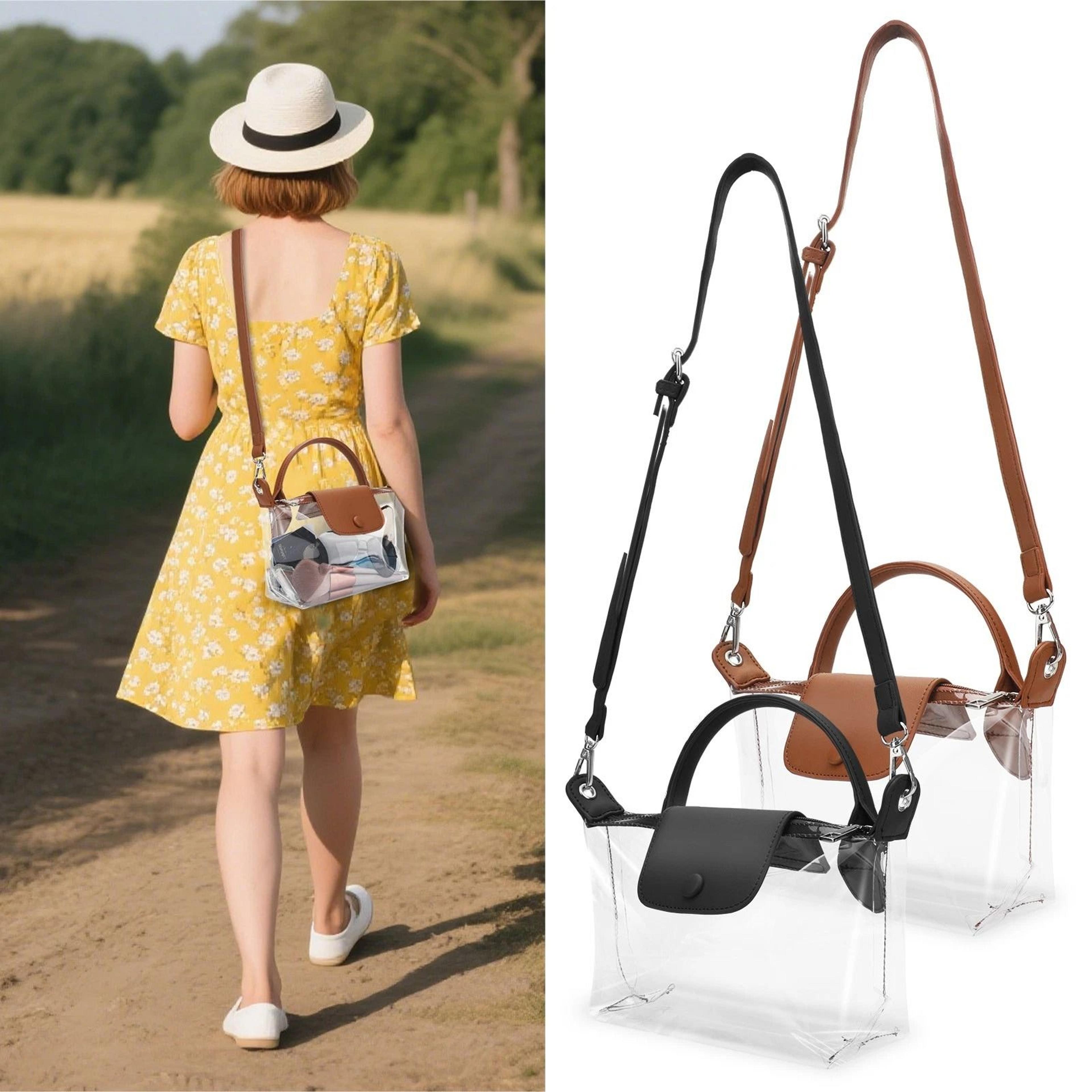 stadium approved clear pvc transparent crossbody handbag, ideal for concerts and travel