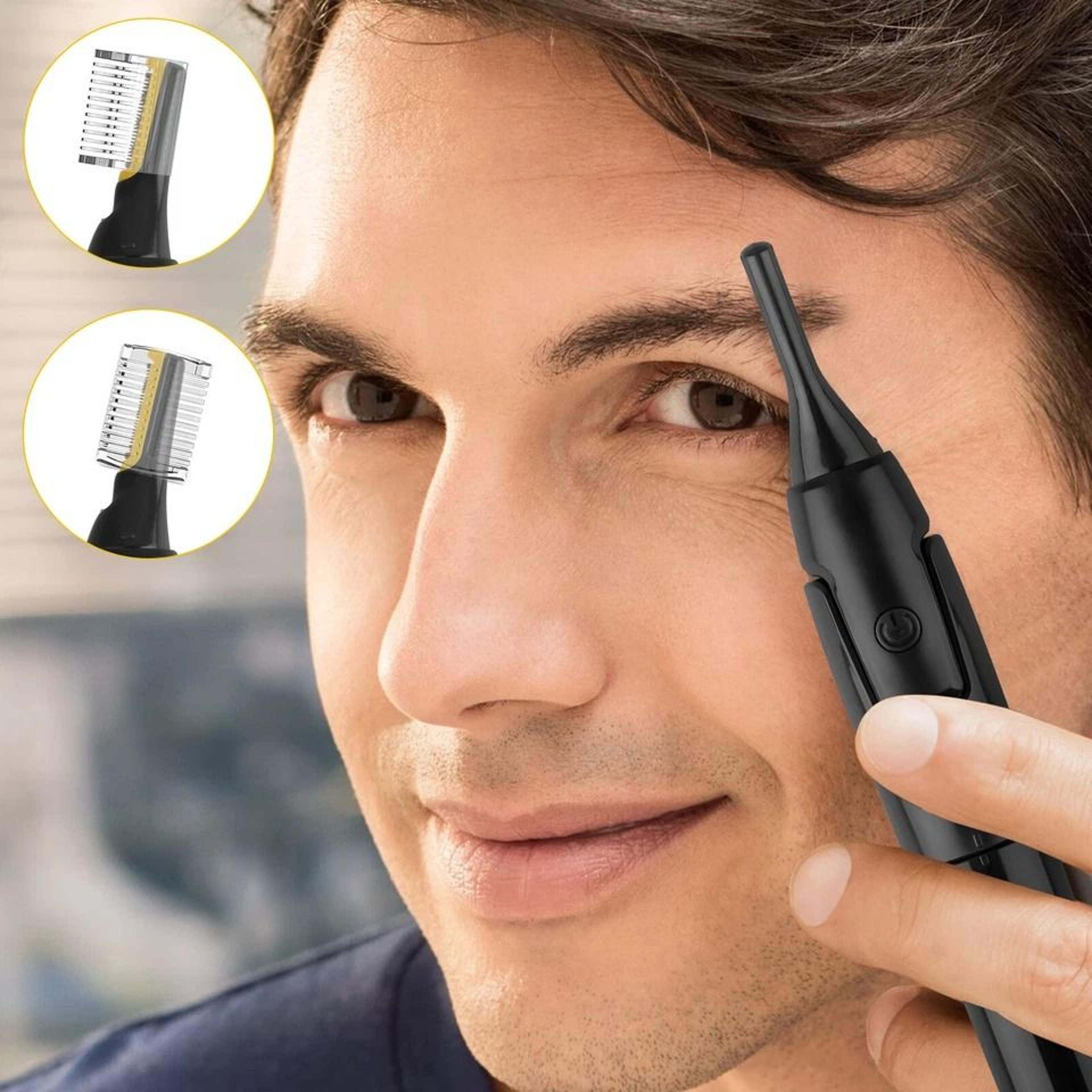 facial eyebrow mustache trimmer, electric nose ear hair shaver for travel, adjustable head grooming tool for men