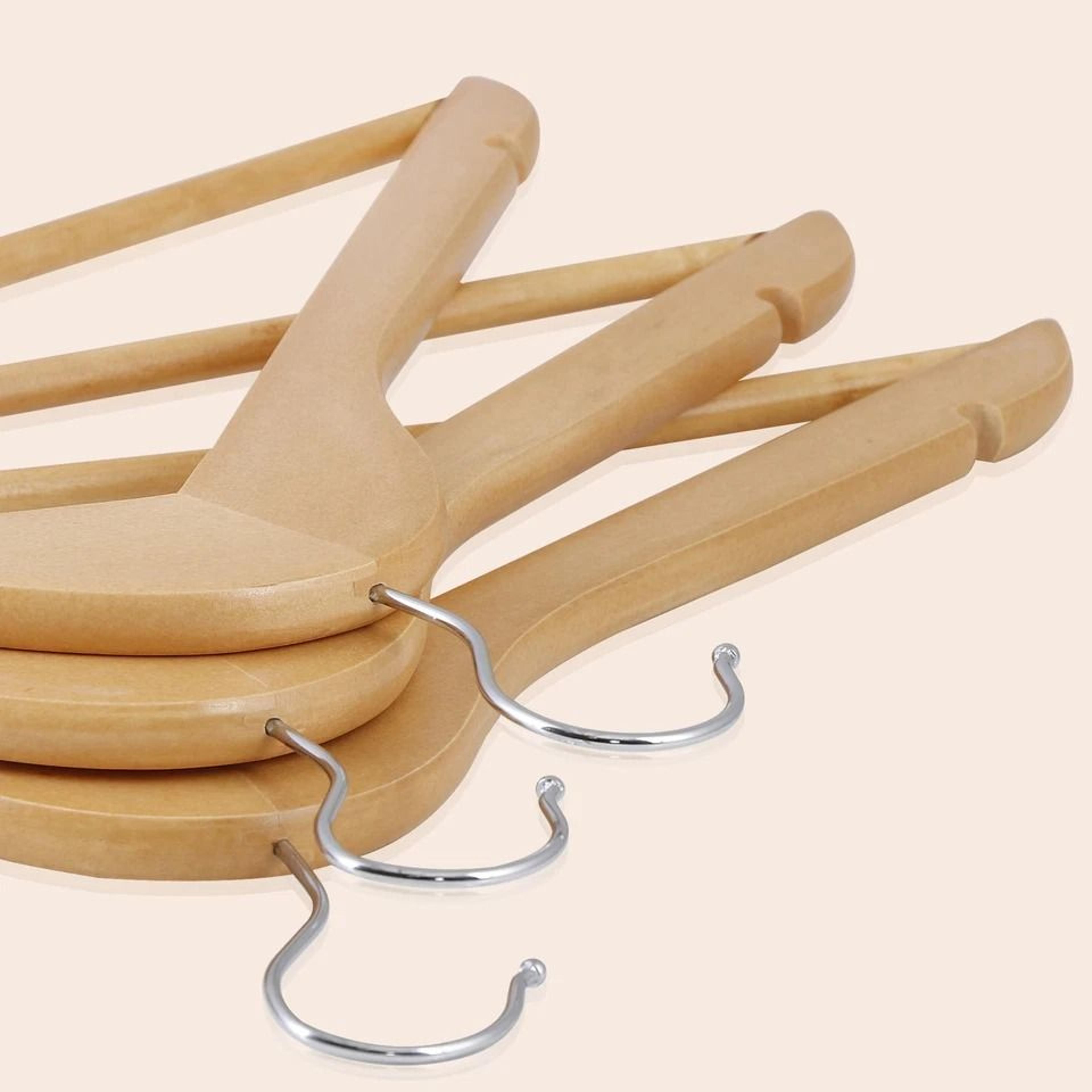 wooden clothes hangers, premium non-slip hangers with swivel hook, durable space-saving design, perfect for coats