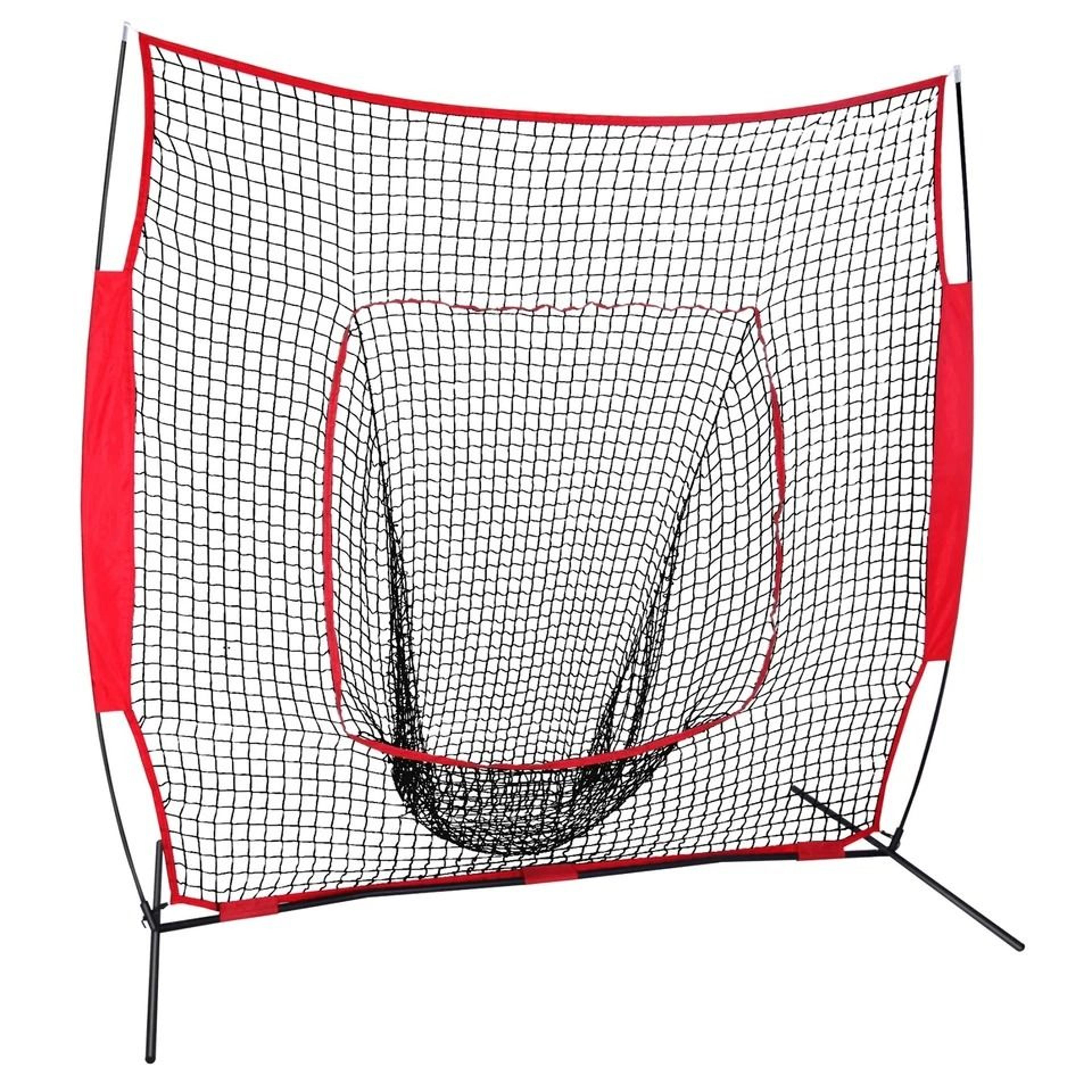 baseball hitting net, softball pitching net, portable bow frame with carry bag for practice