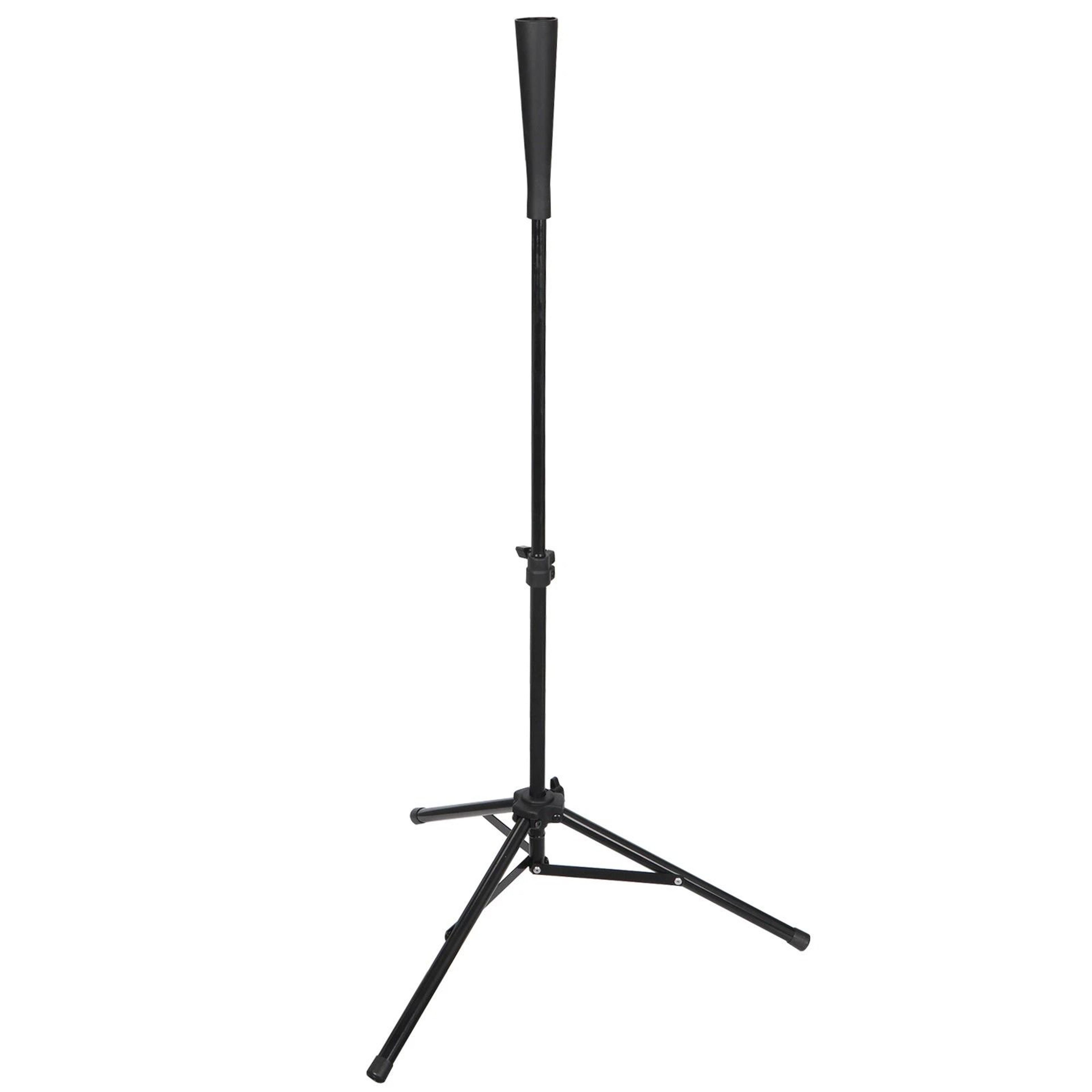 tripod batting tee for baseball/softball, adjustable height, weather resistant, includes carry bag for practice