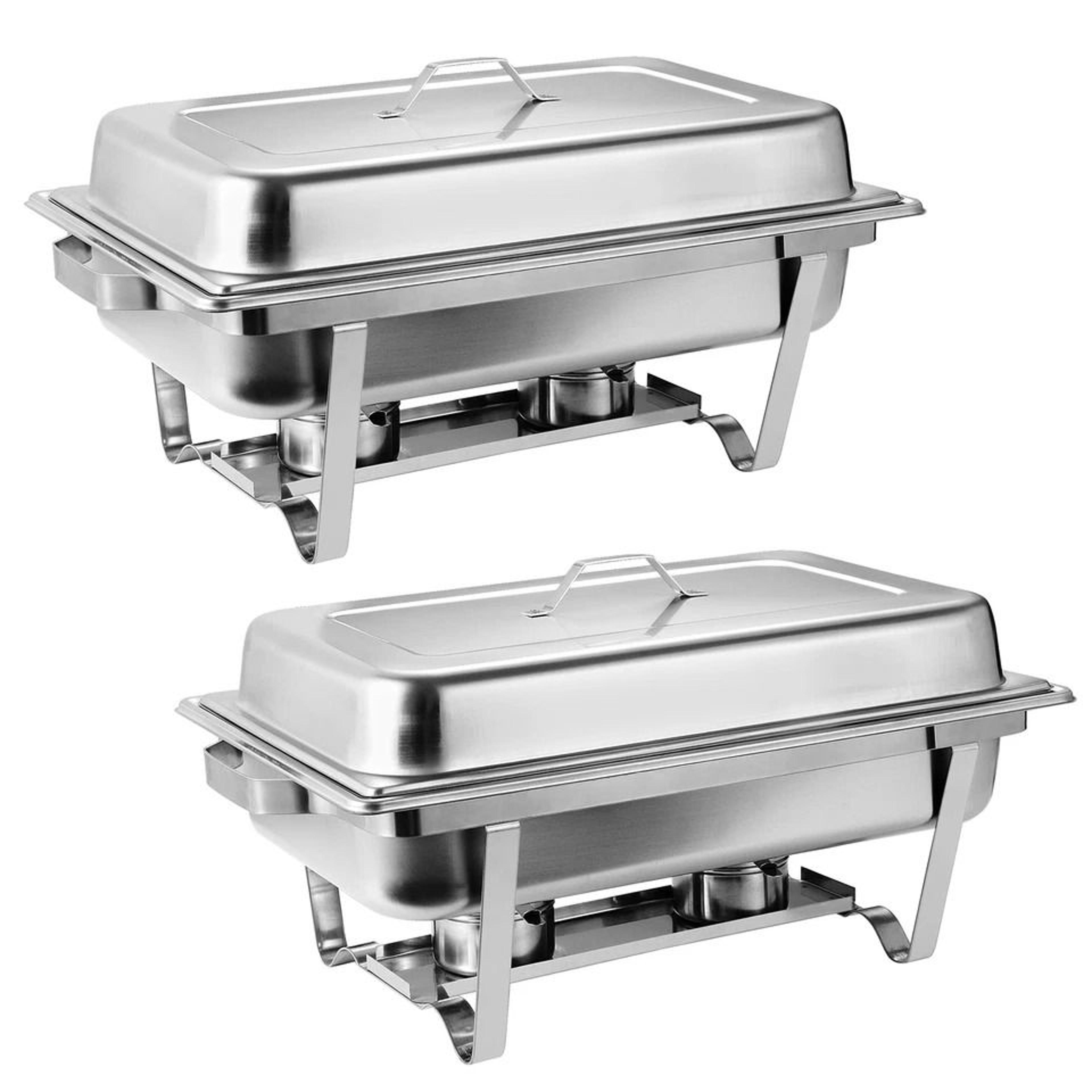 quart stainless steel chafing dish, full size buffet chafer, rectangular, mirror finish with durable frame