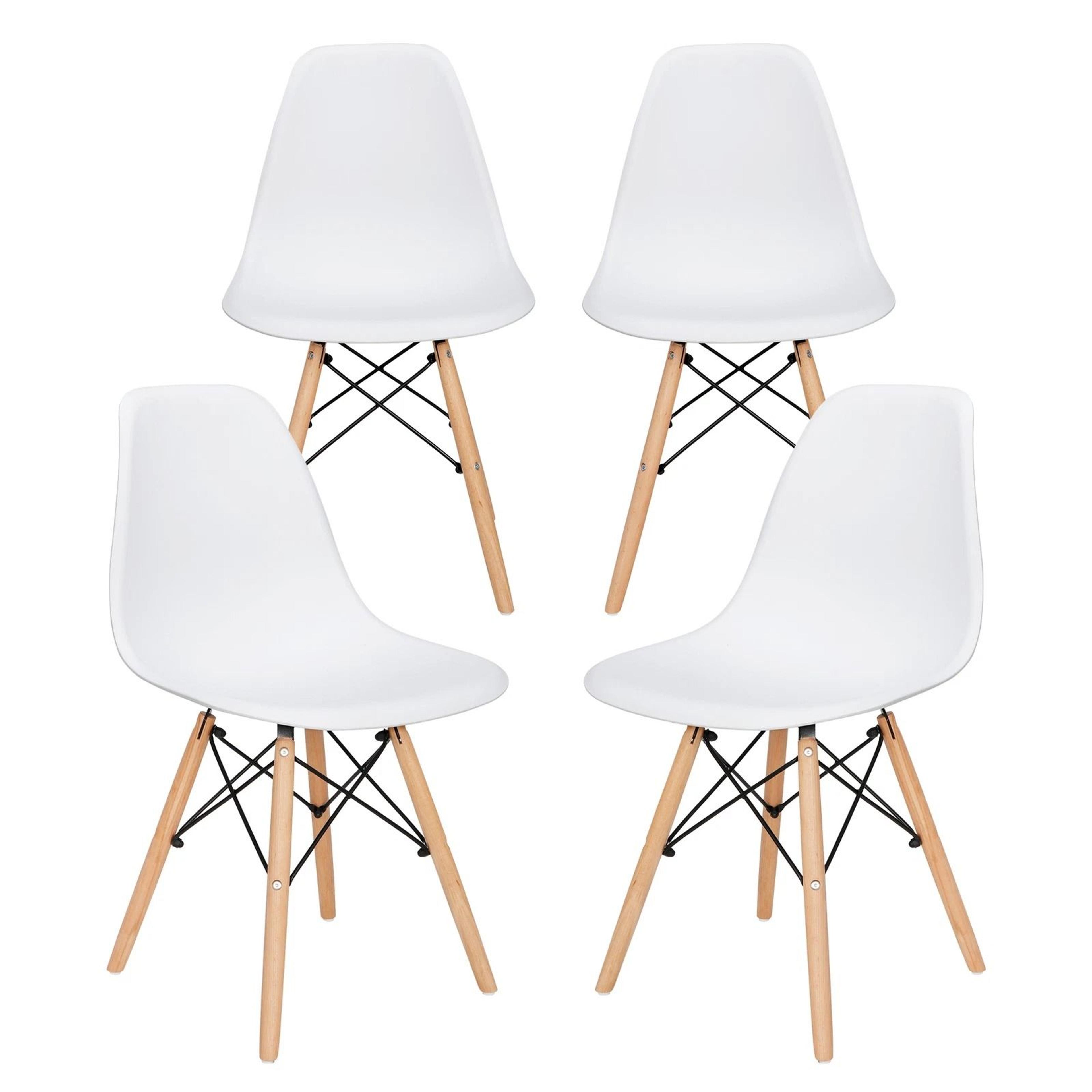 lounge chair with solid wood leg, modern dining chairs set of plastic dsw shell, ergonomic seat, easy assembly