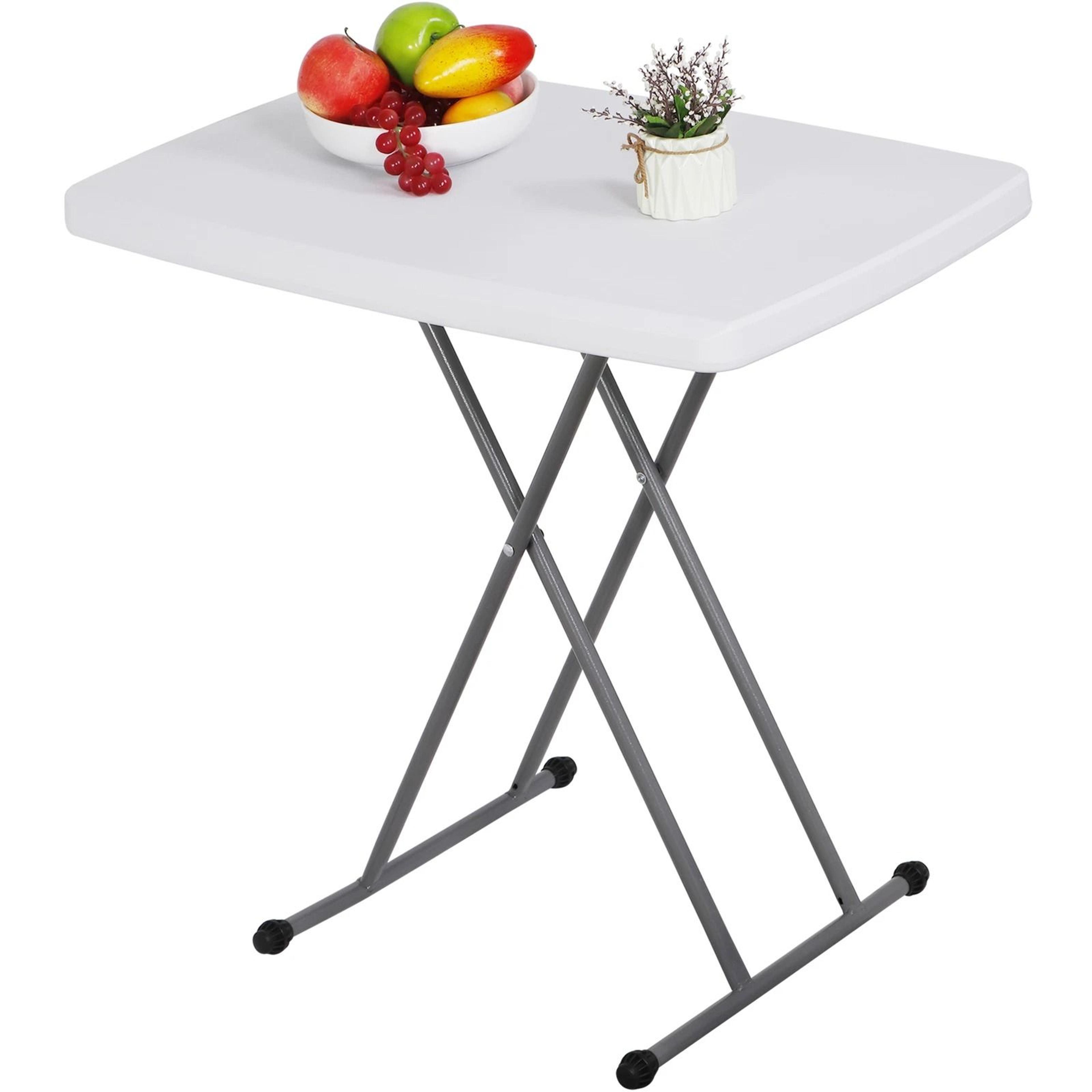 folding card table for adults, portable dining and laptop desk, resin top, easy setup for parties and picnics