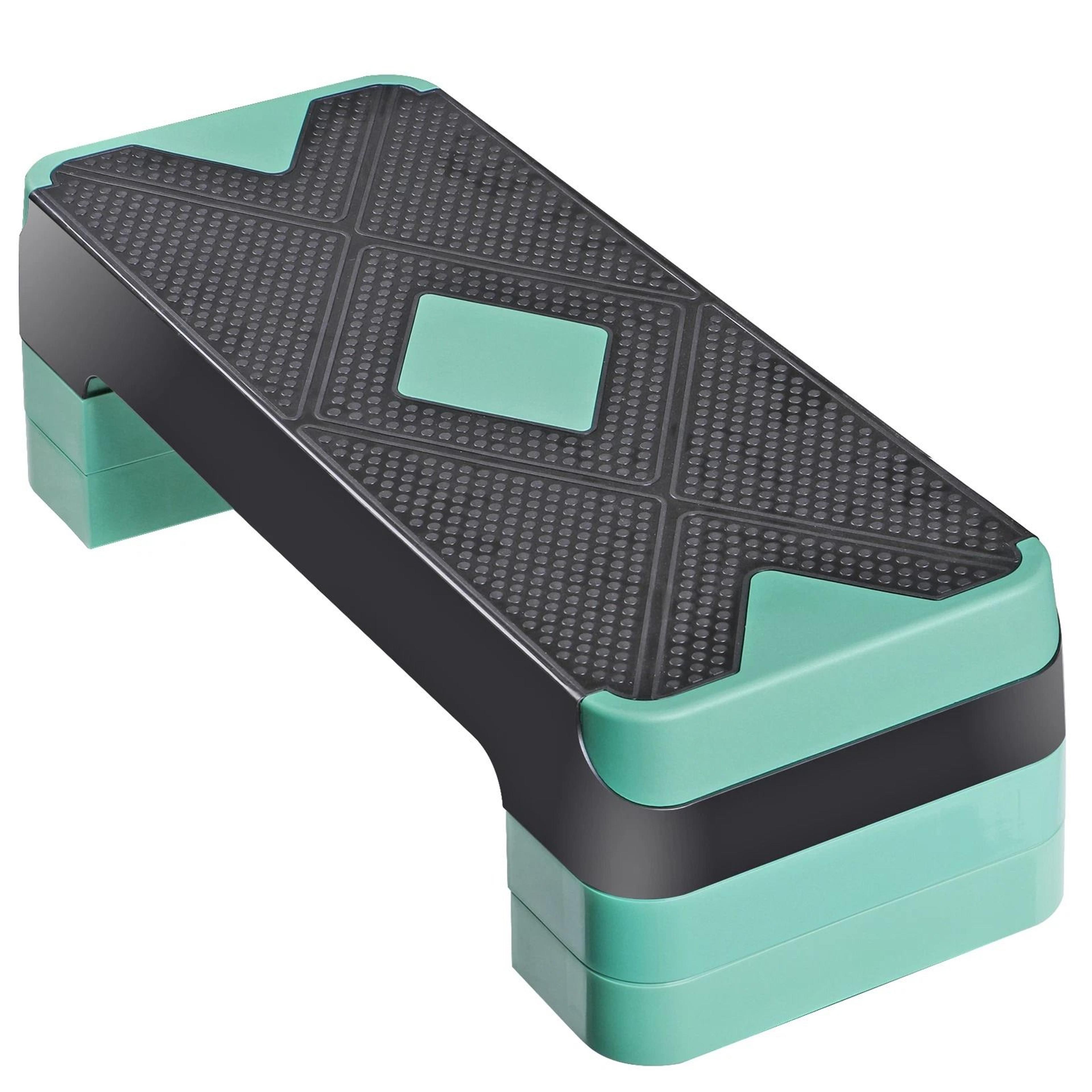 adjustable aerobic stepper fitness exercise board, home workout trainer, cardio step platform with risers for hiit