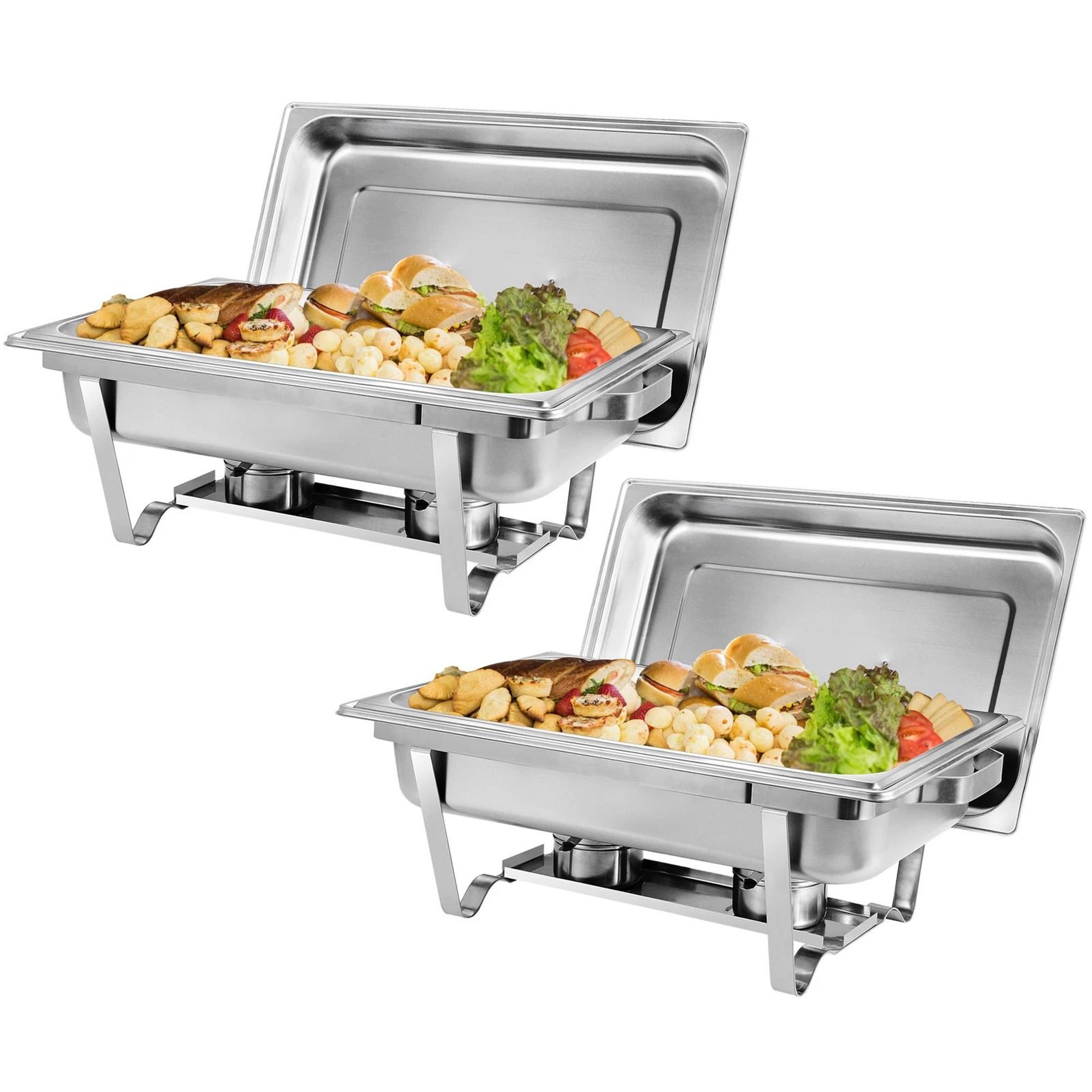 stainless steel chafer chafing dish, buffet warmer, rectangular design with food pan and lid