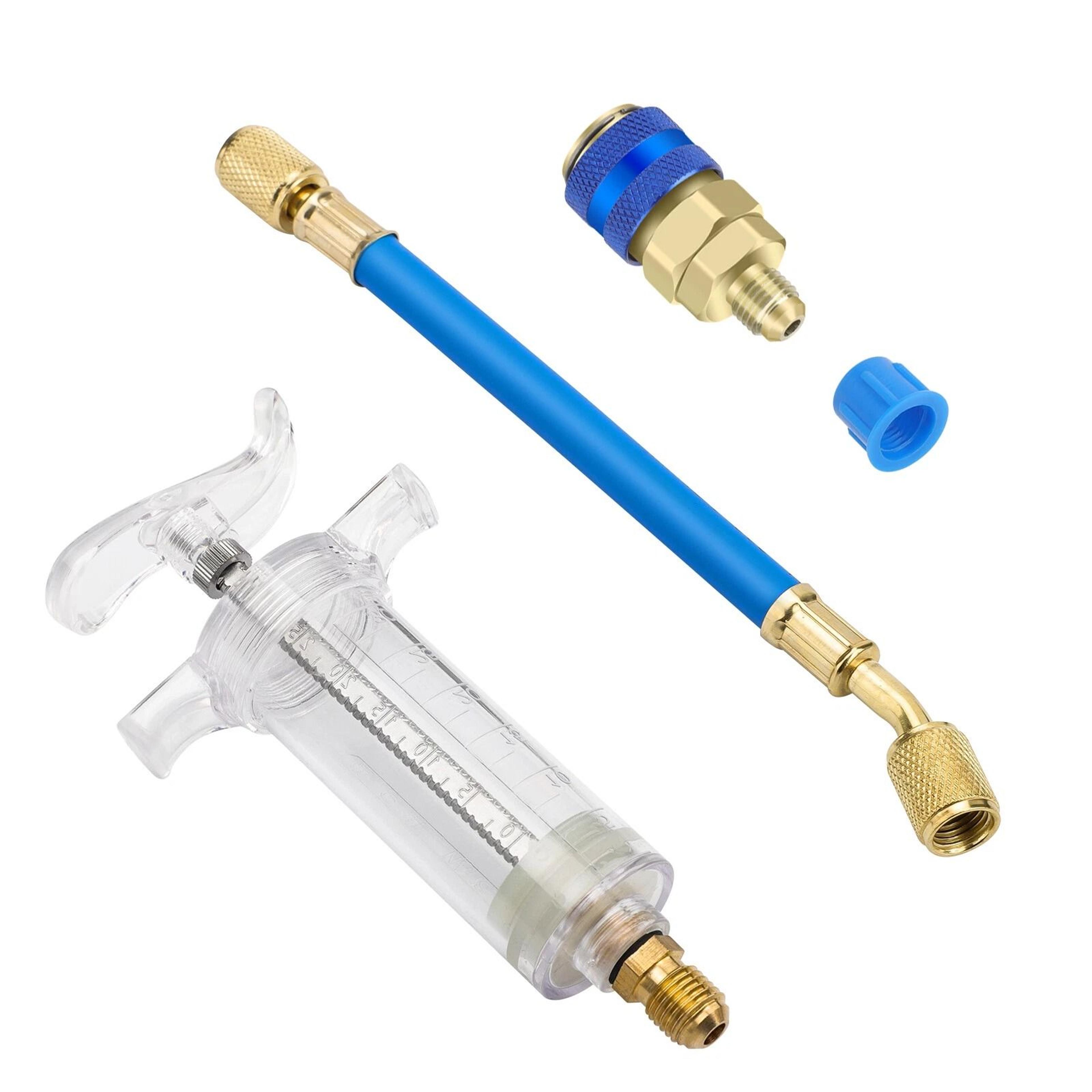 oil & dye injector, quick coupler connector, ideal for air compressors, hvac, & automotive systems