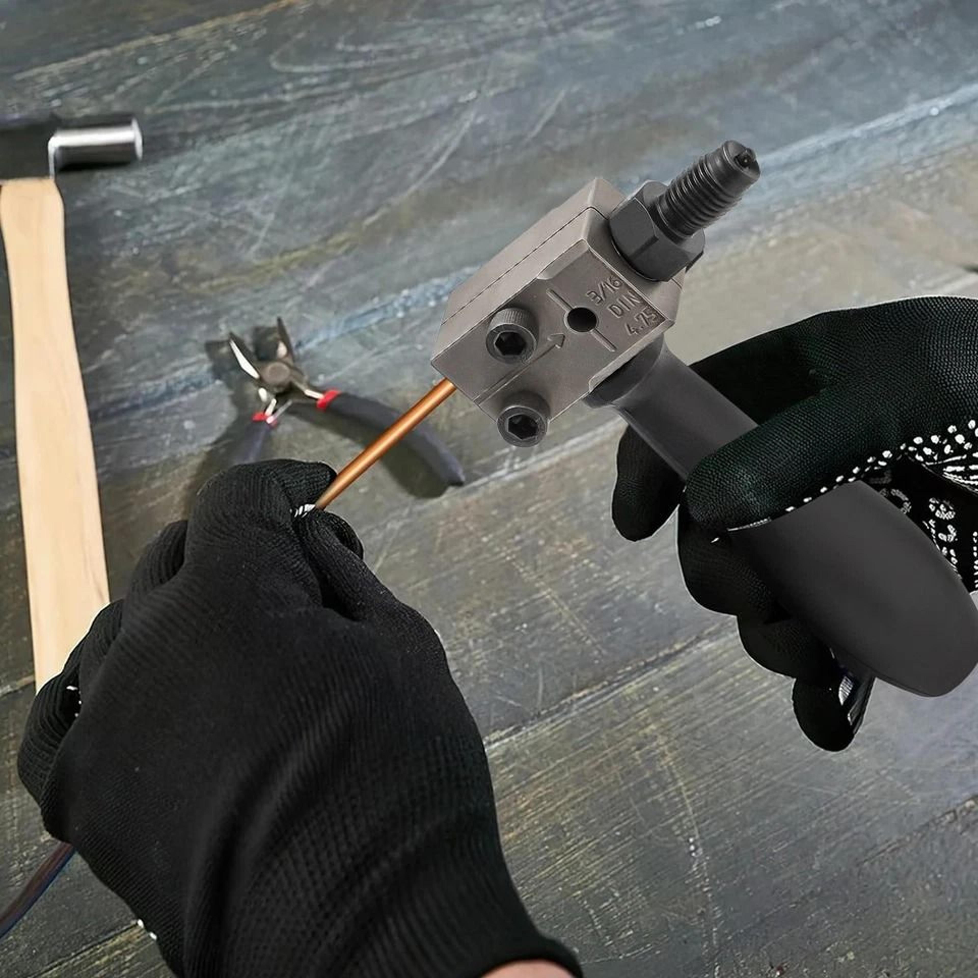 heavy duty manual brake flaring tool kit, double flare set for car brake lines, fuel pipes & hydraulic systems