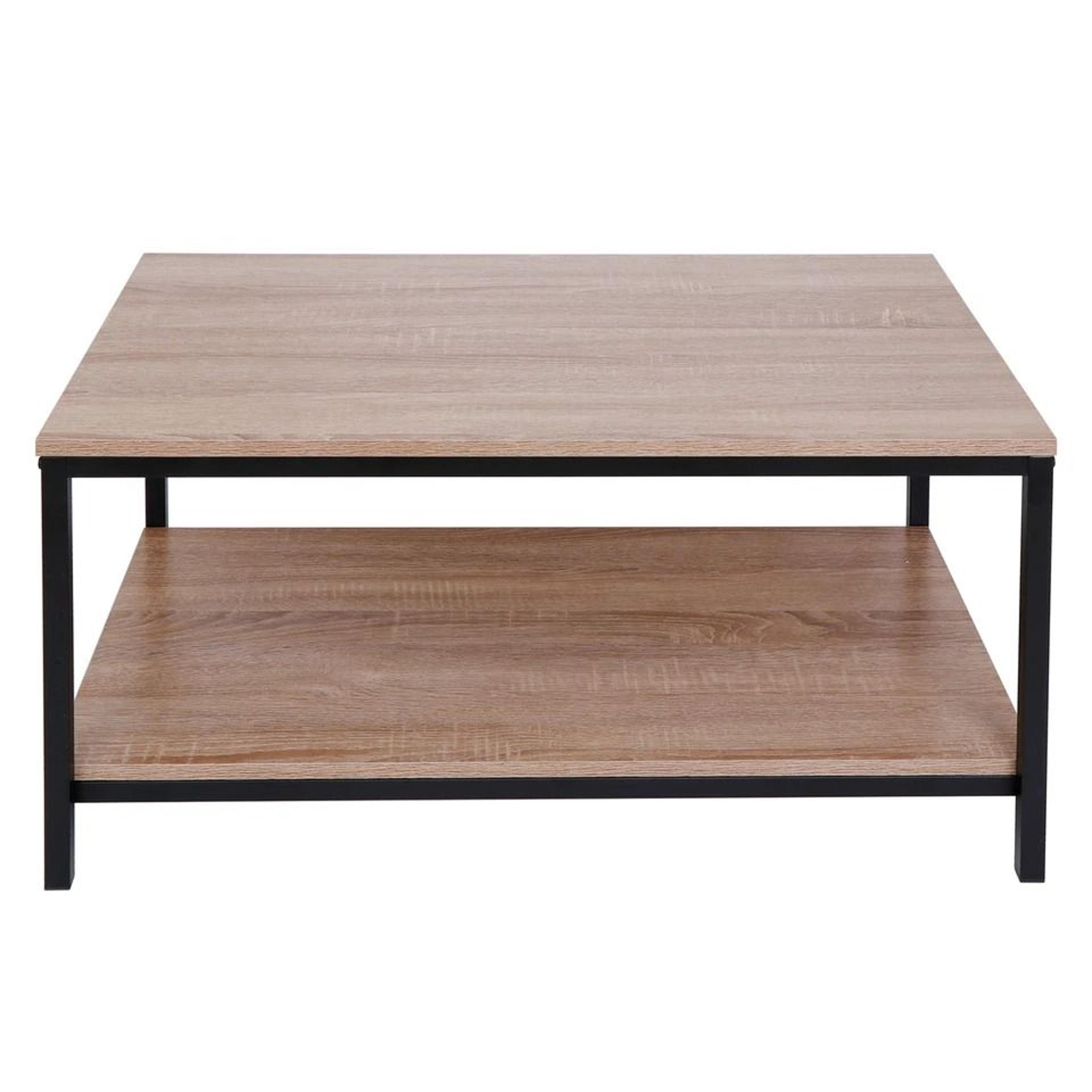 stylish modern coffee table, with storage shelf and metal feet, perfect for living room, home indoor use