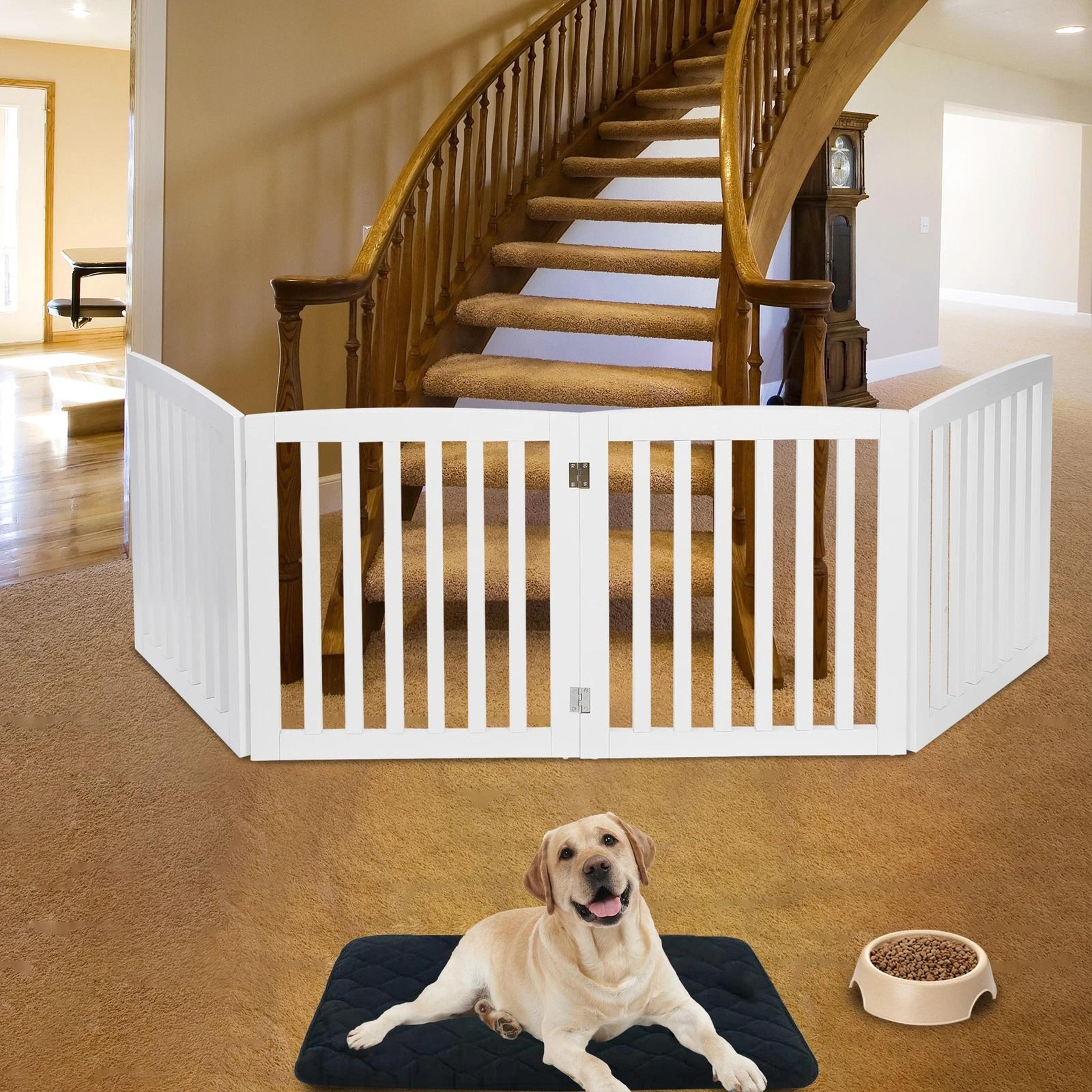 freestanding pet dog gate mdf divider safety barrier for doorway