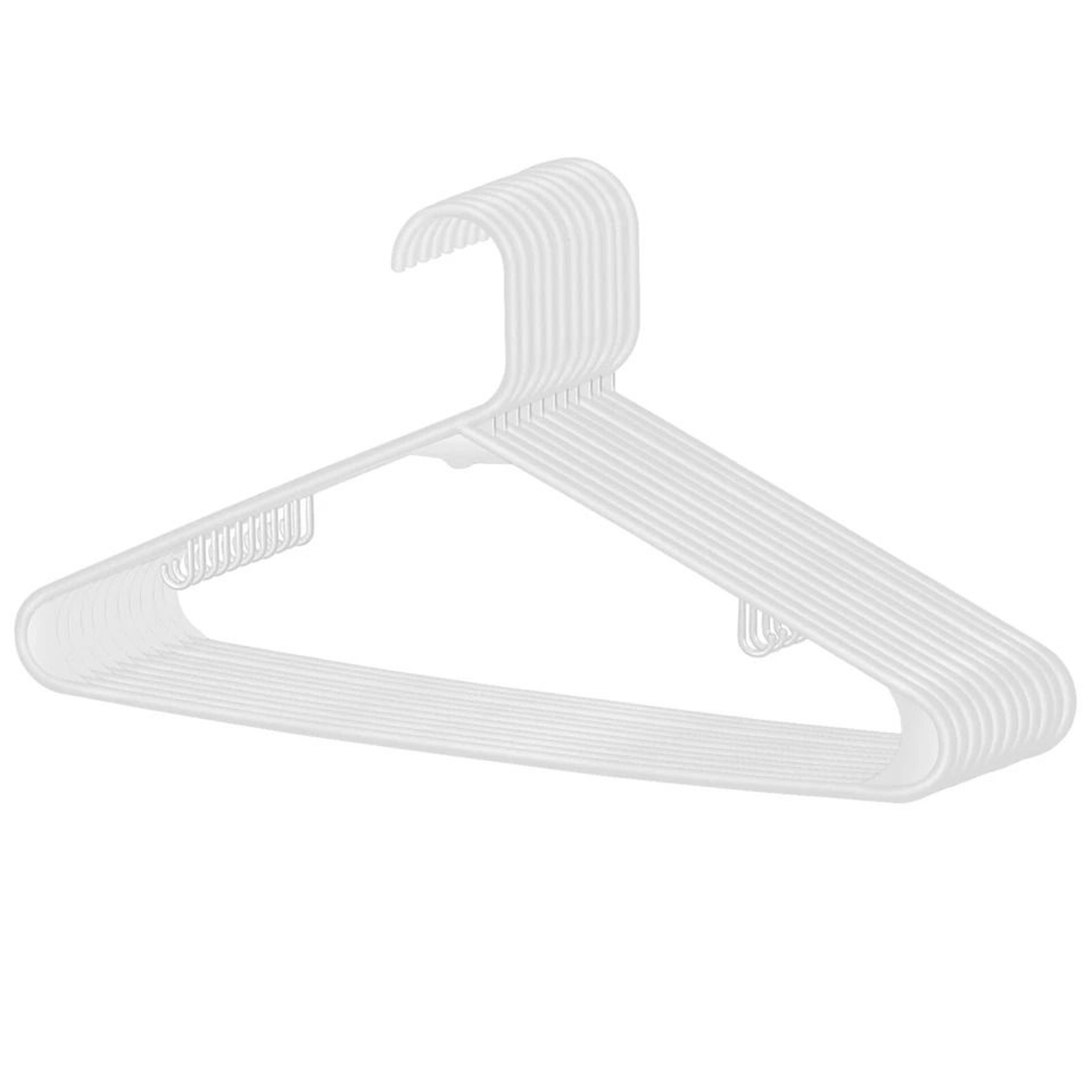 premium plastic hangers, white durable non-slip, for shirts, skirts, suits, and blouses