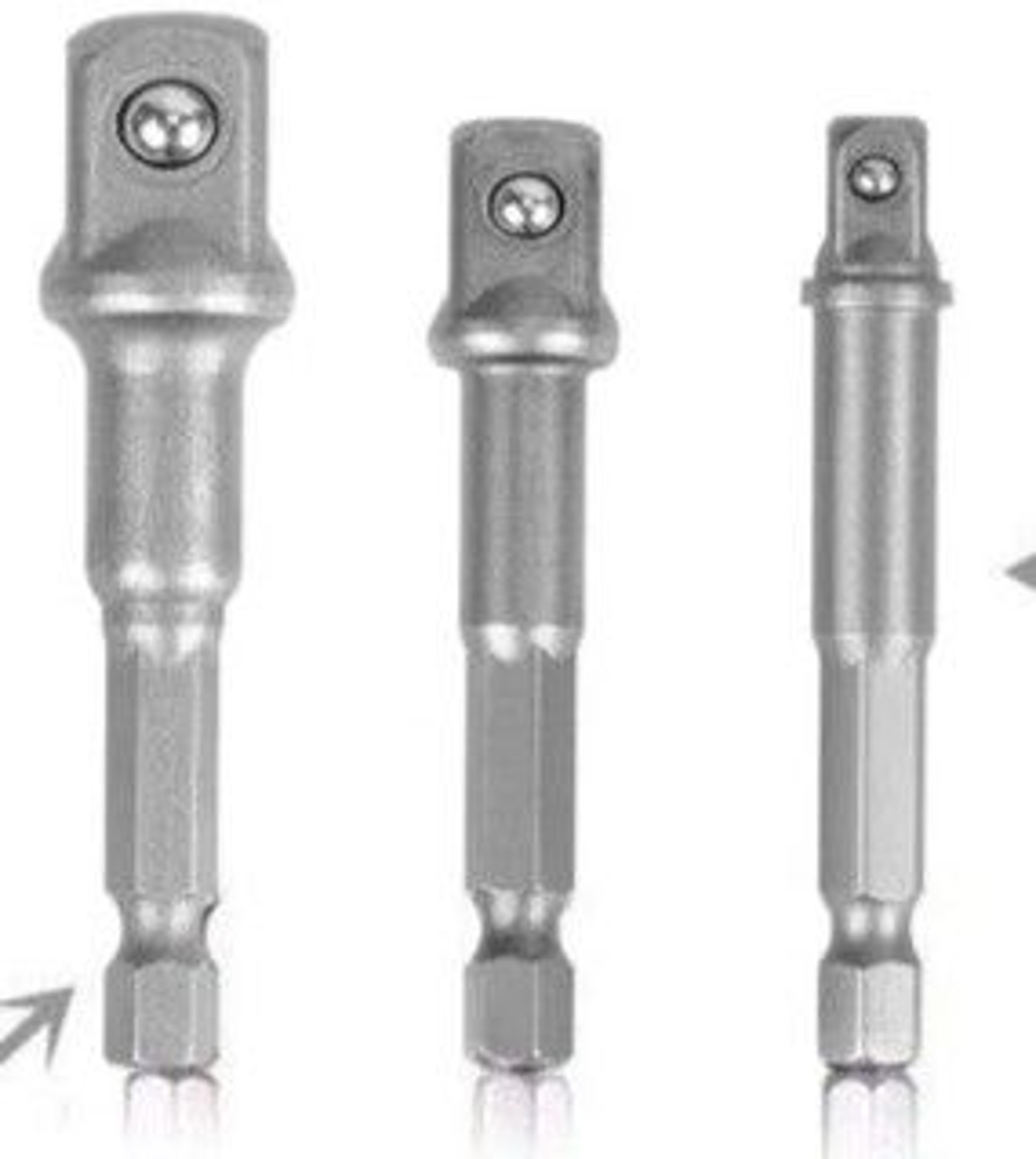 hex shank socket adapter set, power extension bar, drive sockets for cordless drill & wrenches