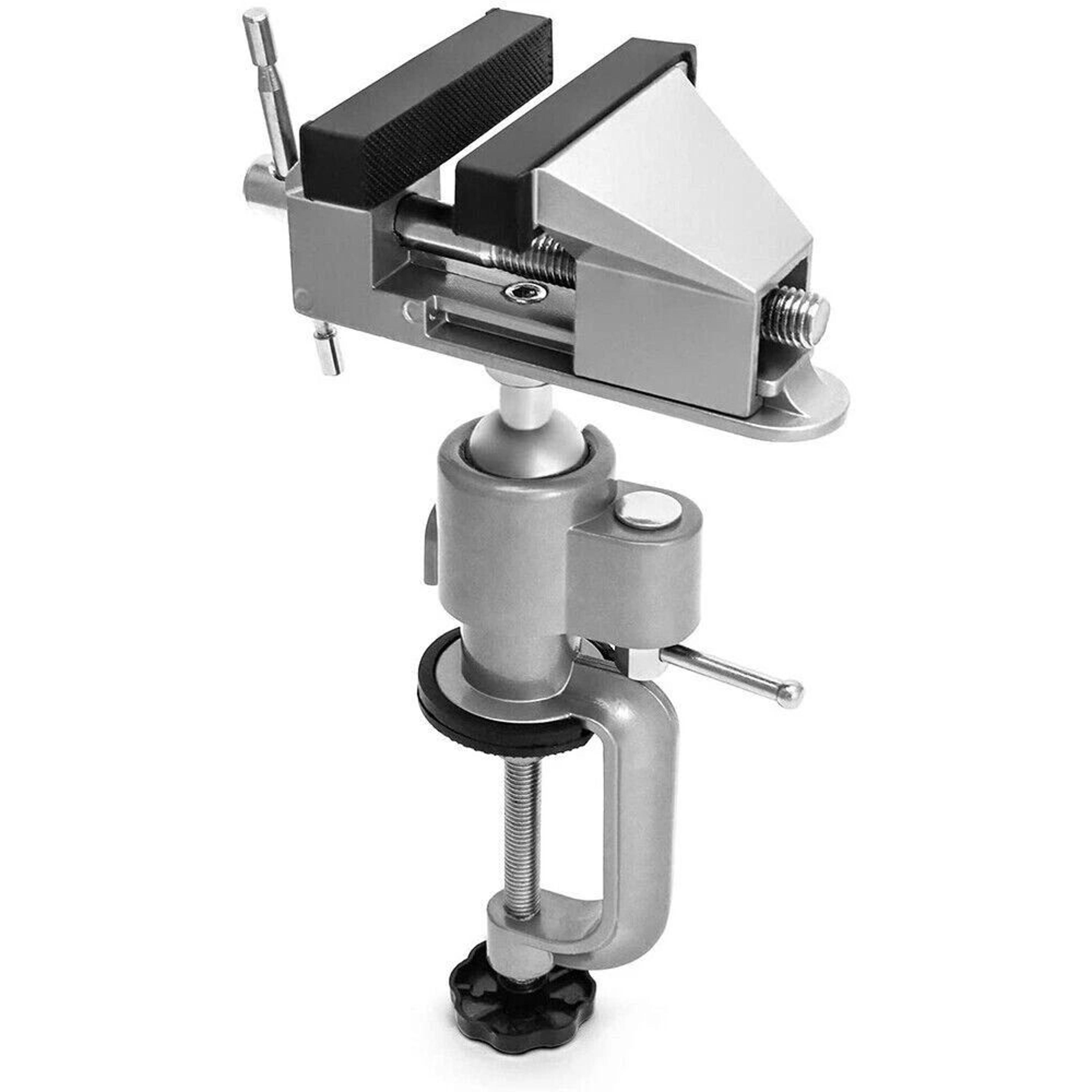 rotating hobby crafts bench vise, universal work clamp, jaw table vise for diy projects