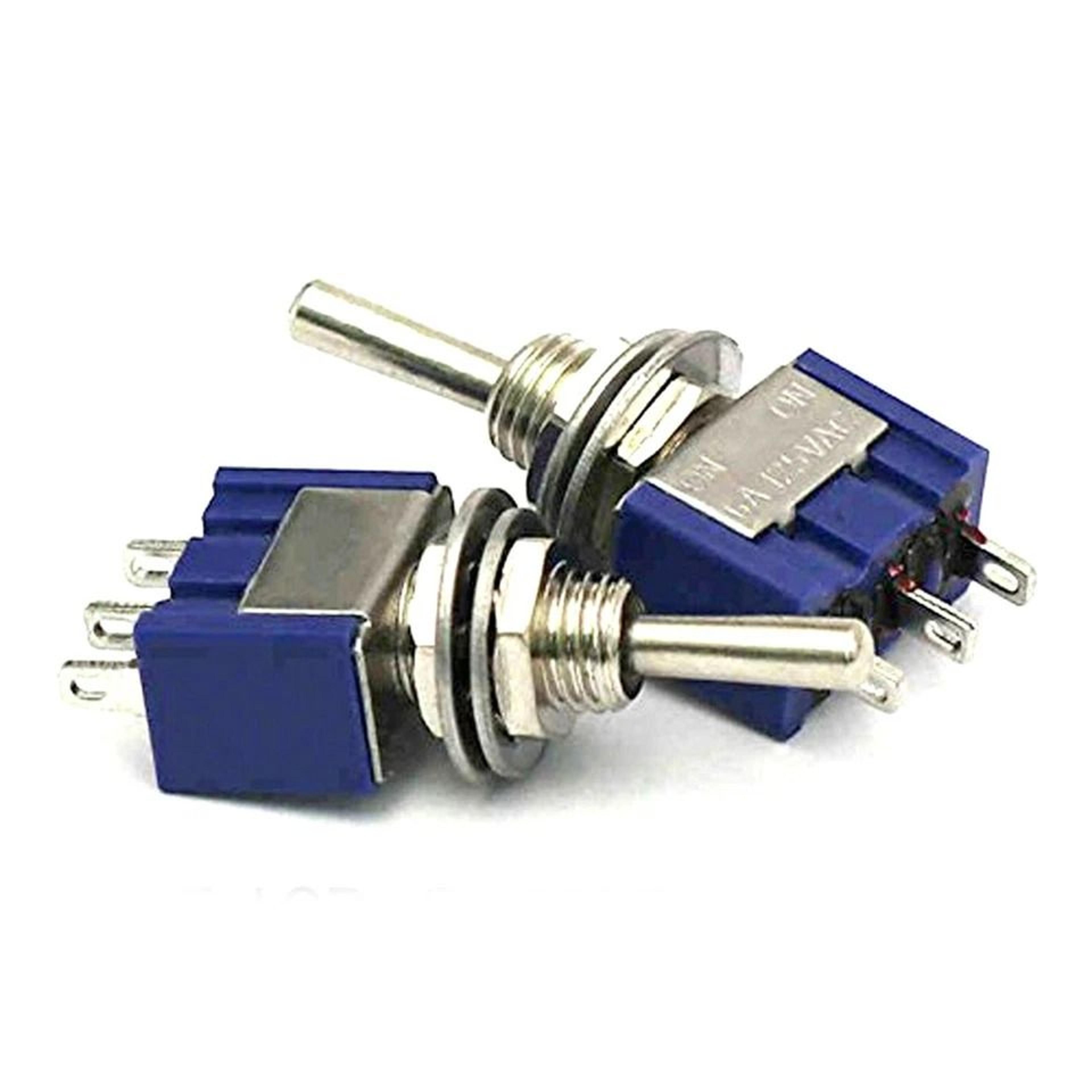 mini toggle switches, pin spdt on-off-on, stainless steel, 6mm hole size