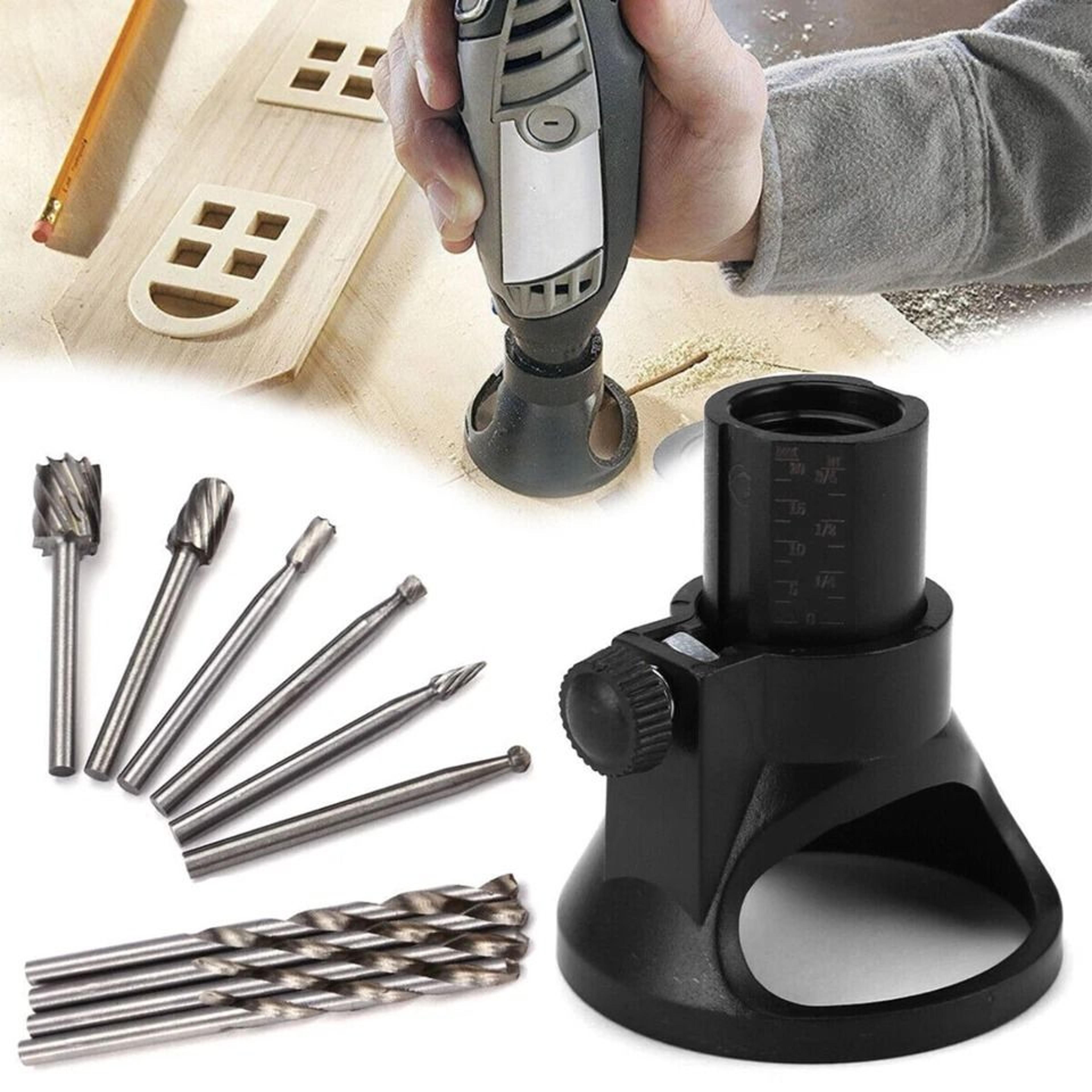 hss router drill bits set, dremel rotary multi tool cutting guide, versatile attachment kit for projects