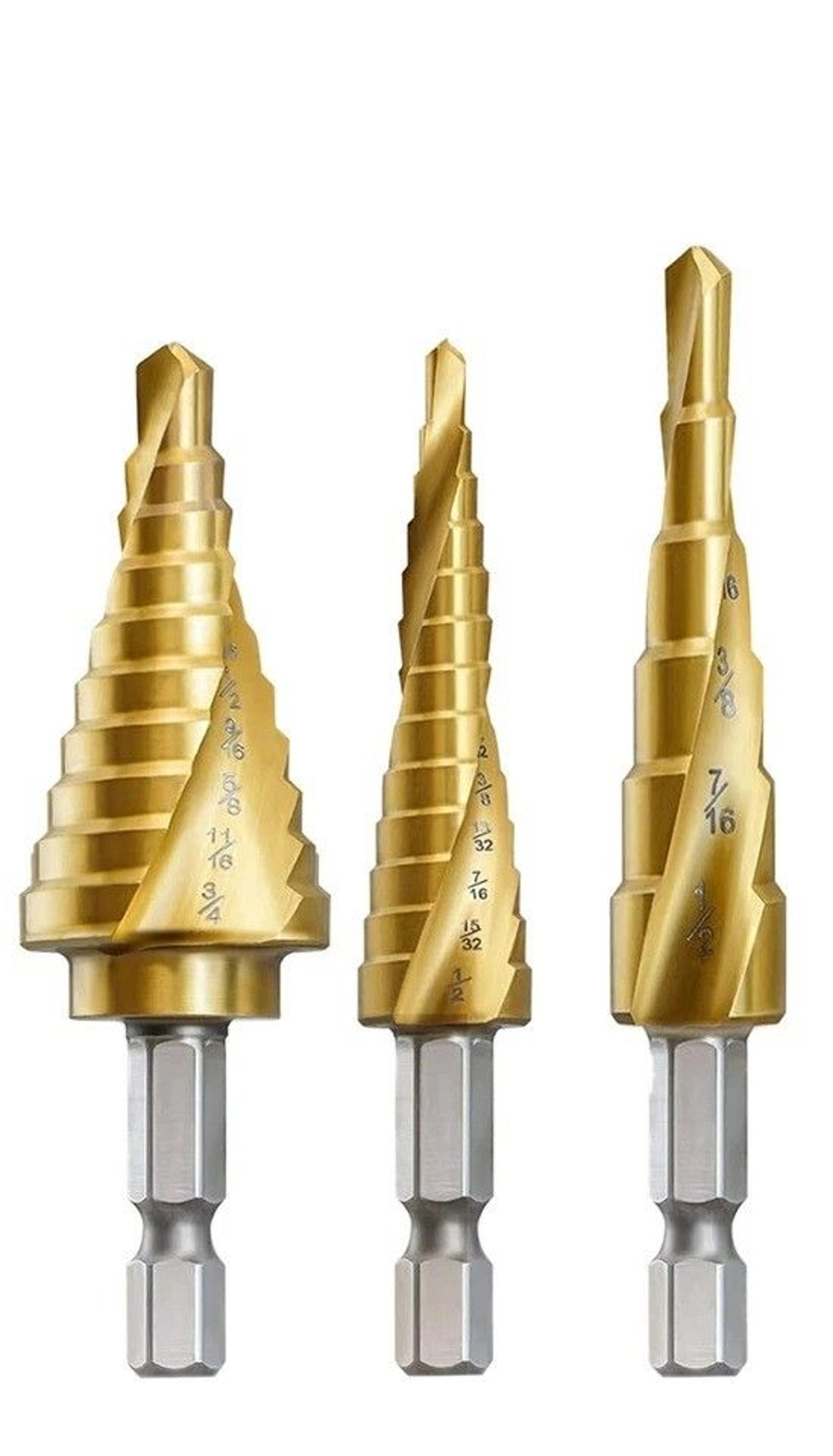 cobalt titanium high speed steel step drill bit, spiral multiple hole bit