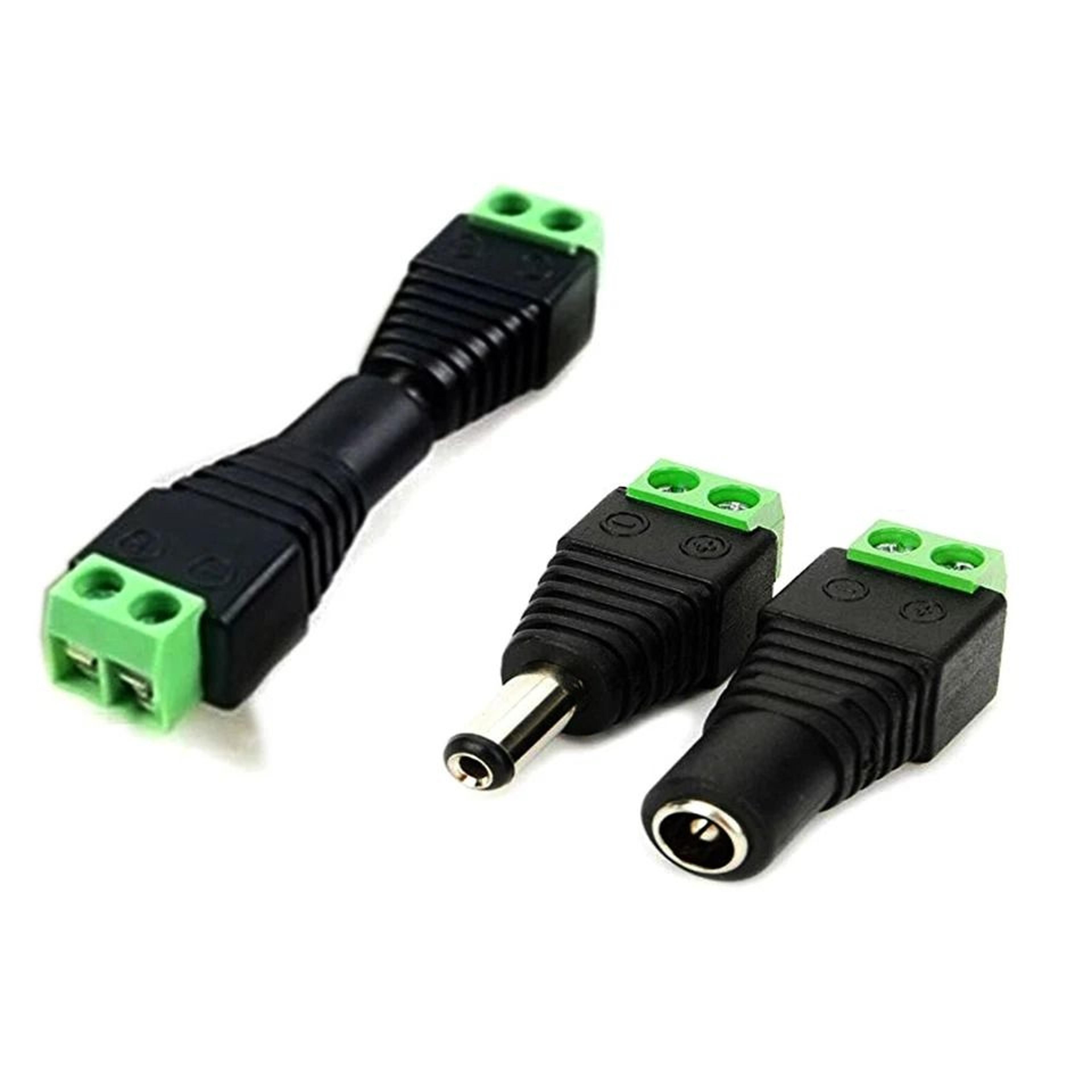 dc power connector male & female jack plug, no crimping, professional appearance for power cabling