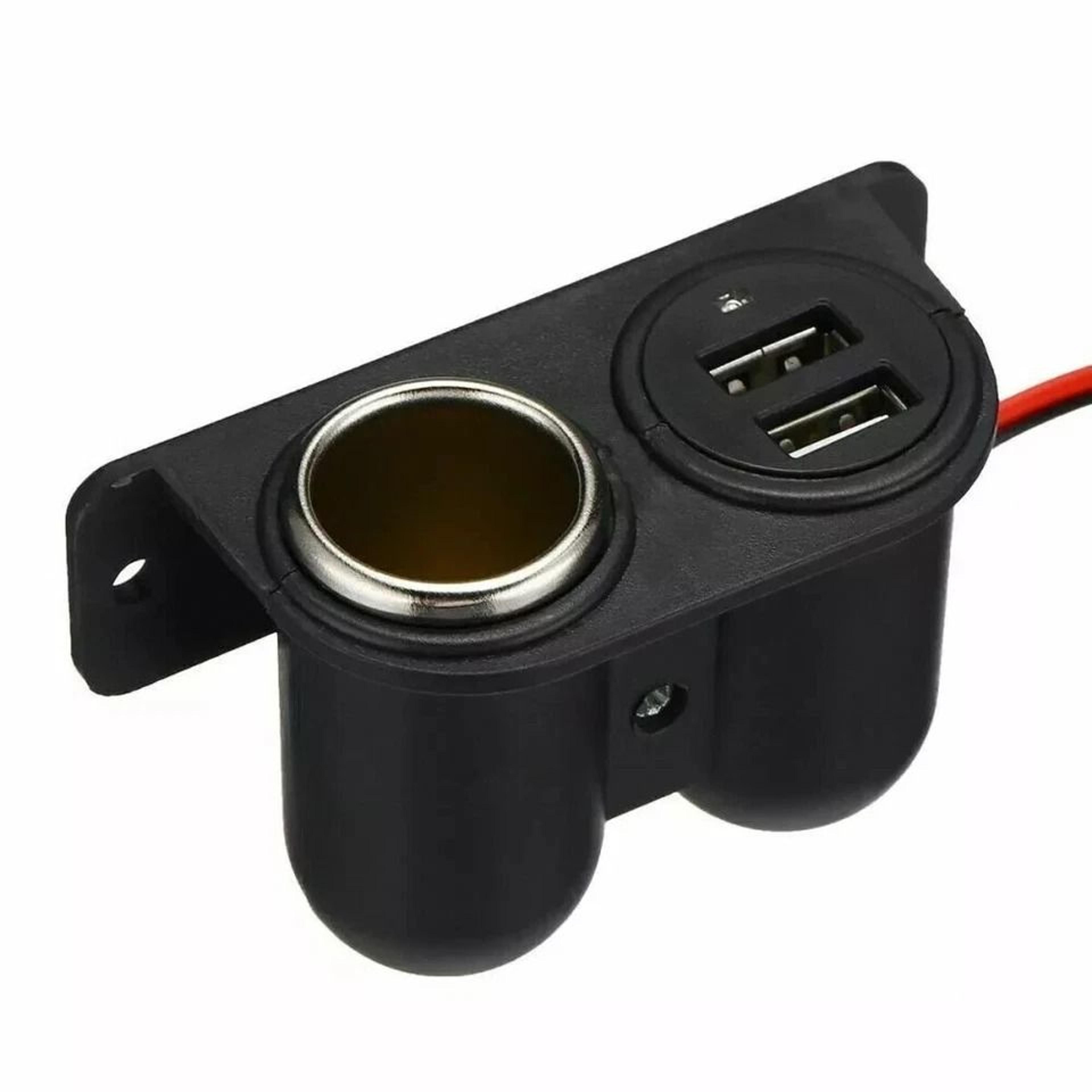 dual usb charger power adapter, car cigarette lighter socket splitter, dc outlet for vehicles & campers