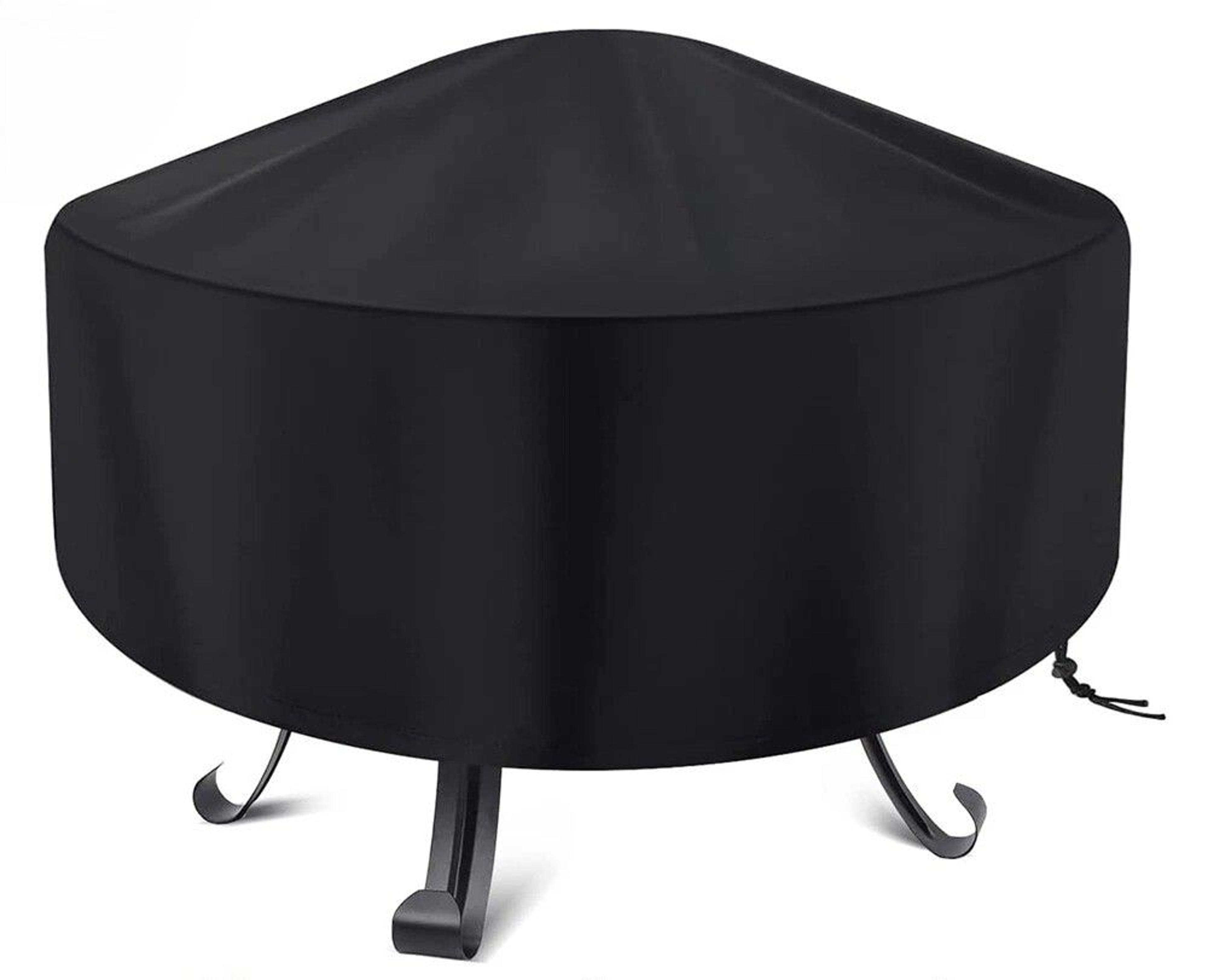 waterproof patio round fire pit cover, uv bbq grill cover outdoor, windproof protector for charcoal grills