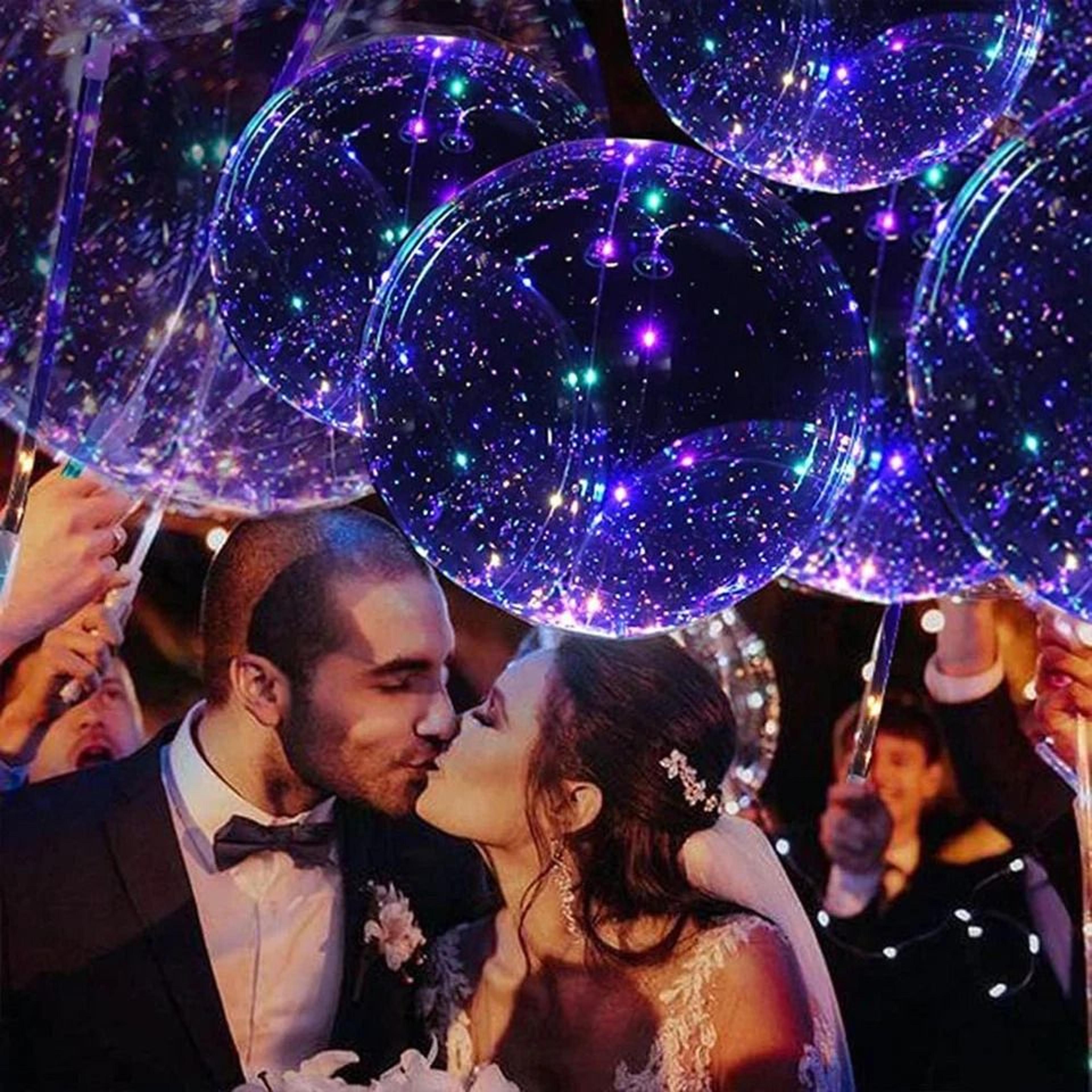 light up bobo balloons with string lights, led decor for birthday parties, christmas, and wedding decorations