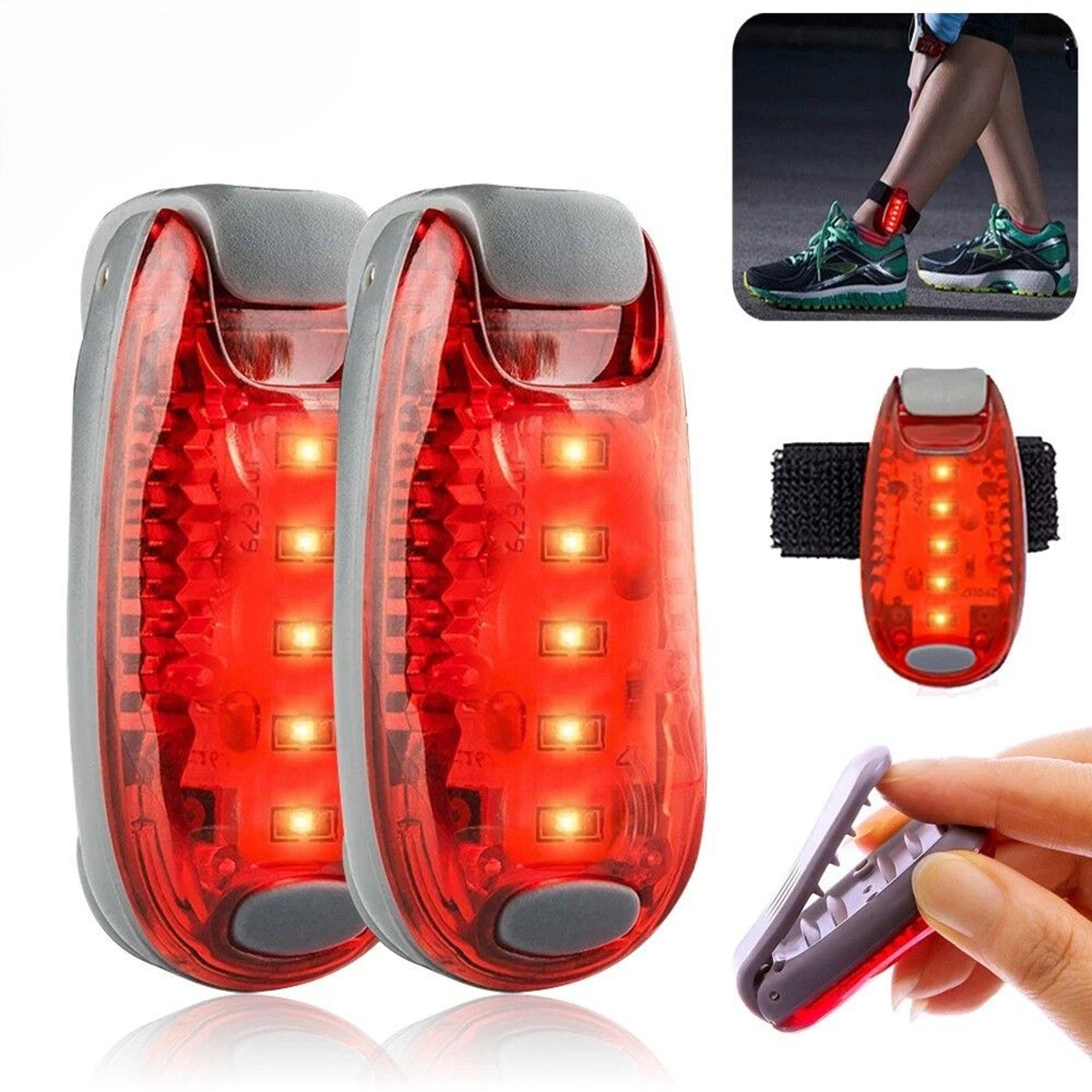 clip-on led safety lights for jogging, running, dog walking, strobe bike light, warning led for outdoor visibility