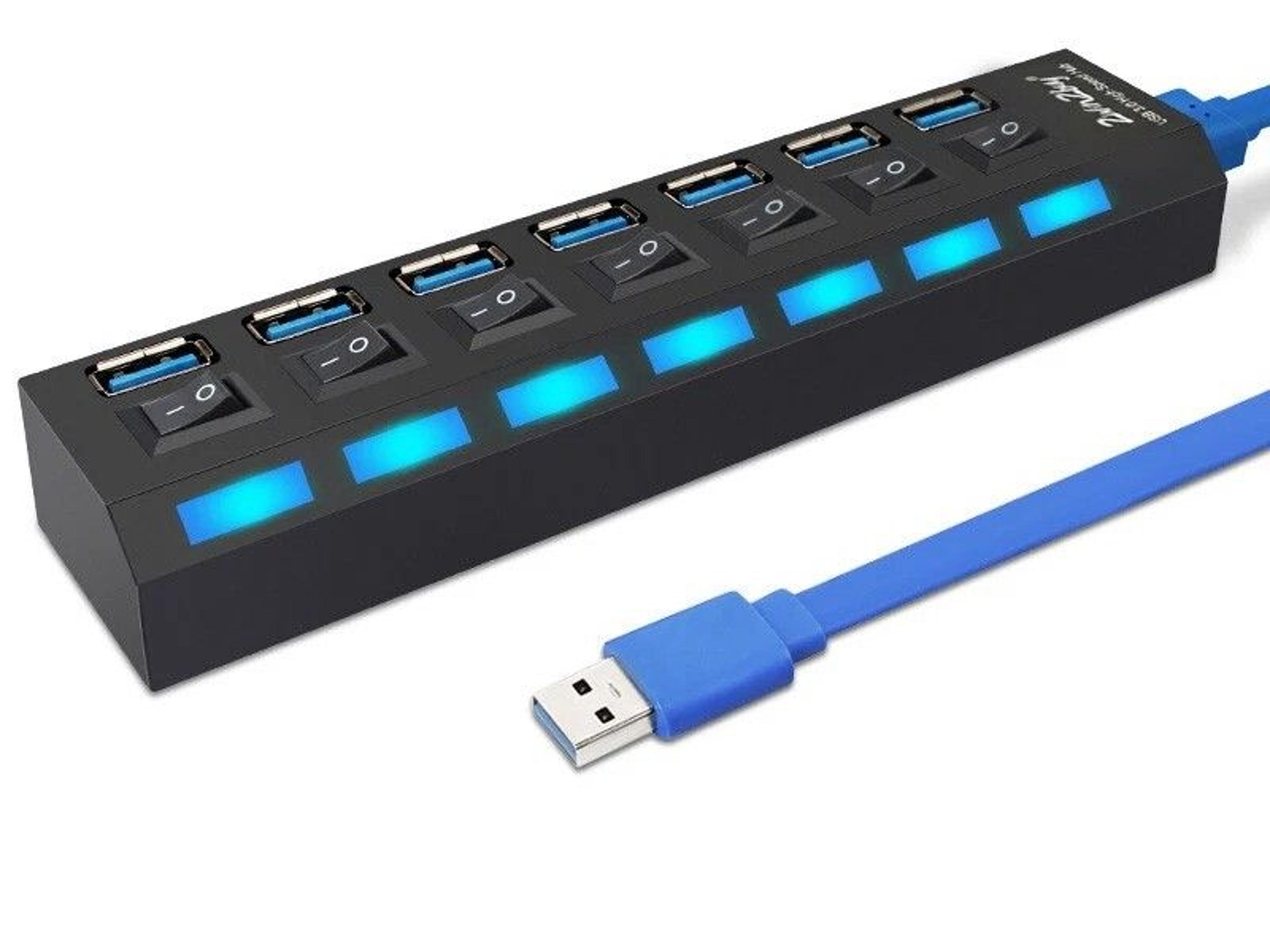 high-speed usb hub adapter for , laptop pc expander, port usb splitter, data transfer with power adapter