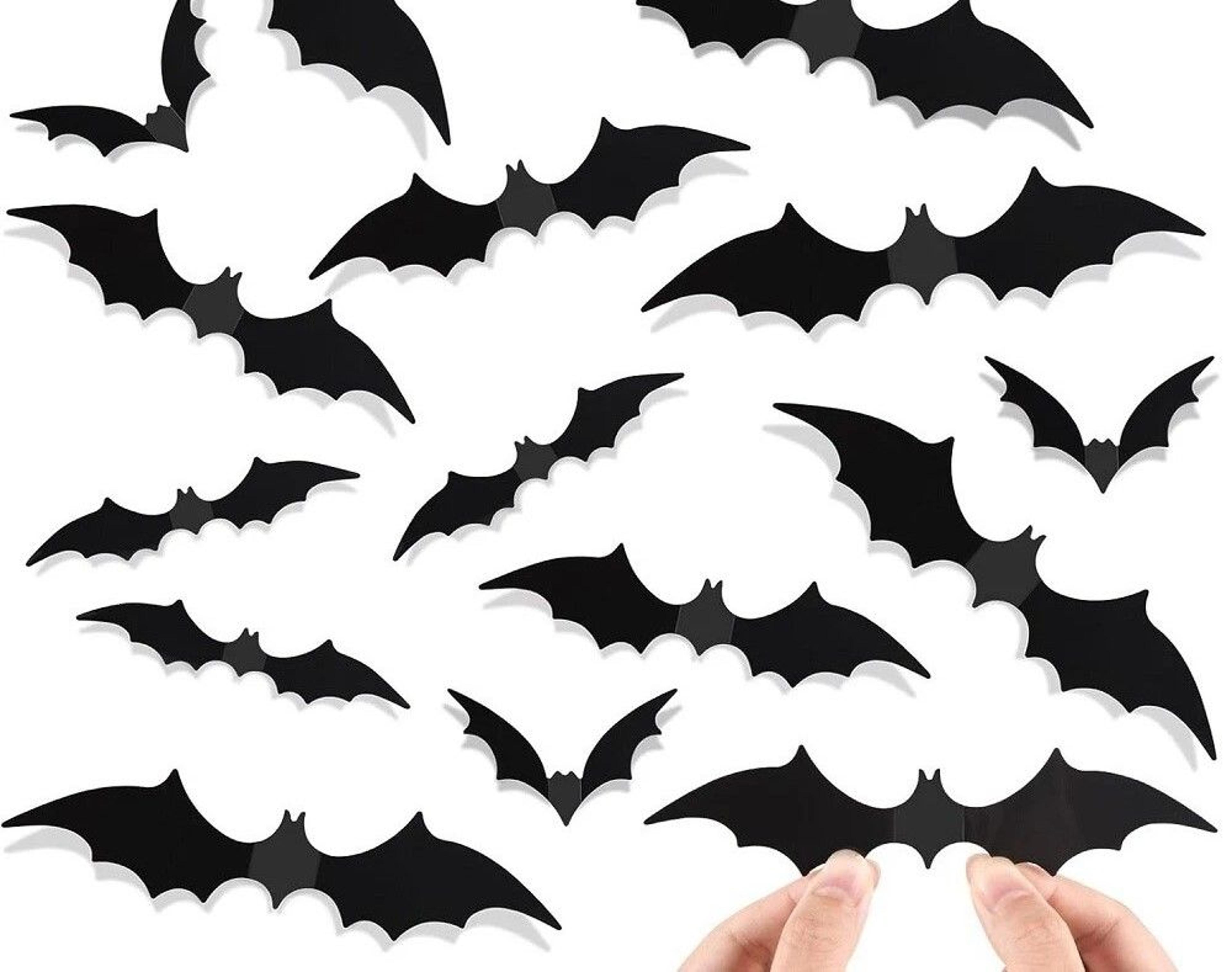 halloween bat wall stickers, pvc material bats for party decoration, easy peel and stick, indoor and outdoor use