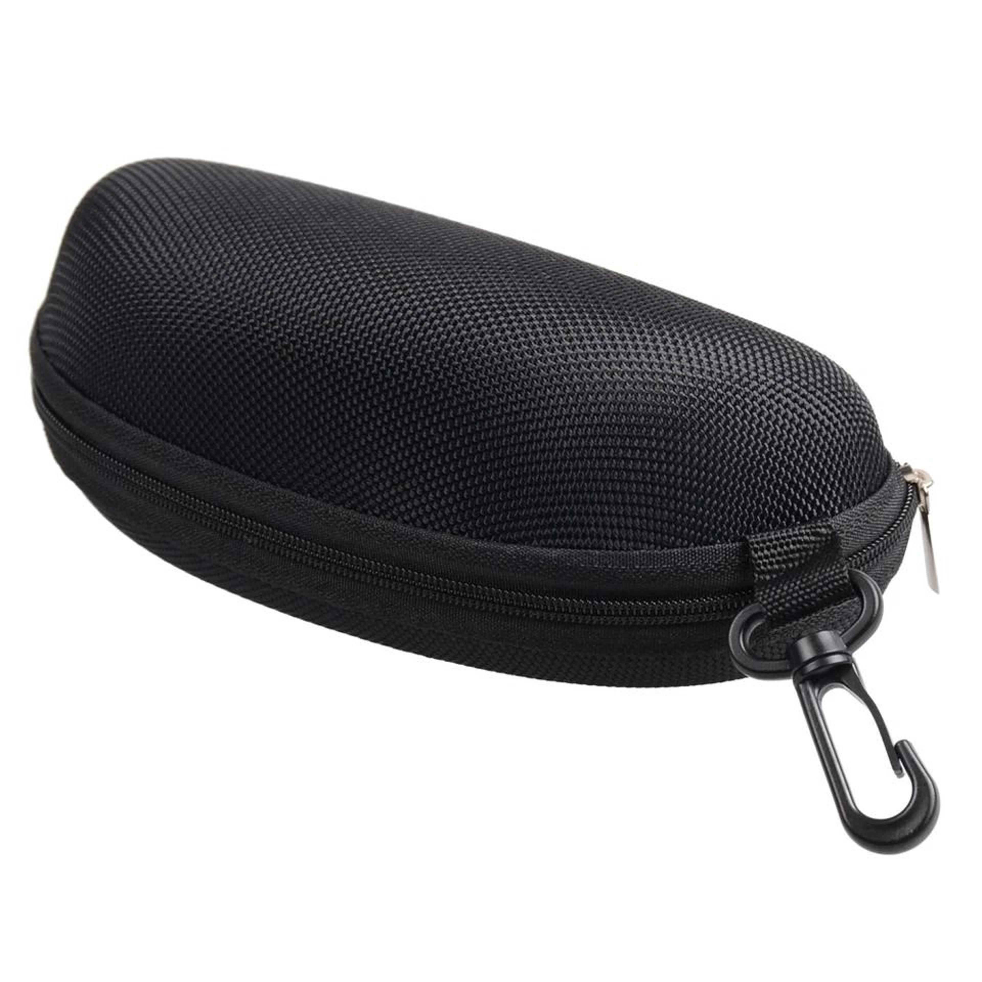 portable zipper sunglasses case, hard shell protector for eyewear, carry box with black fleece lining