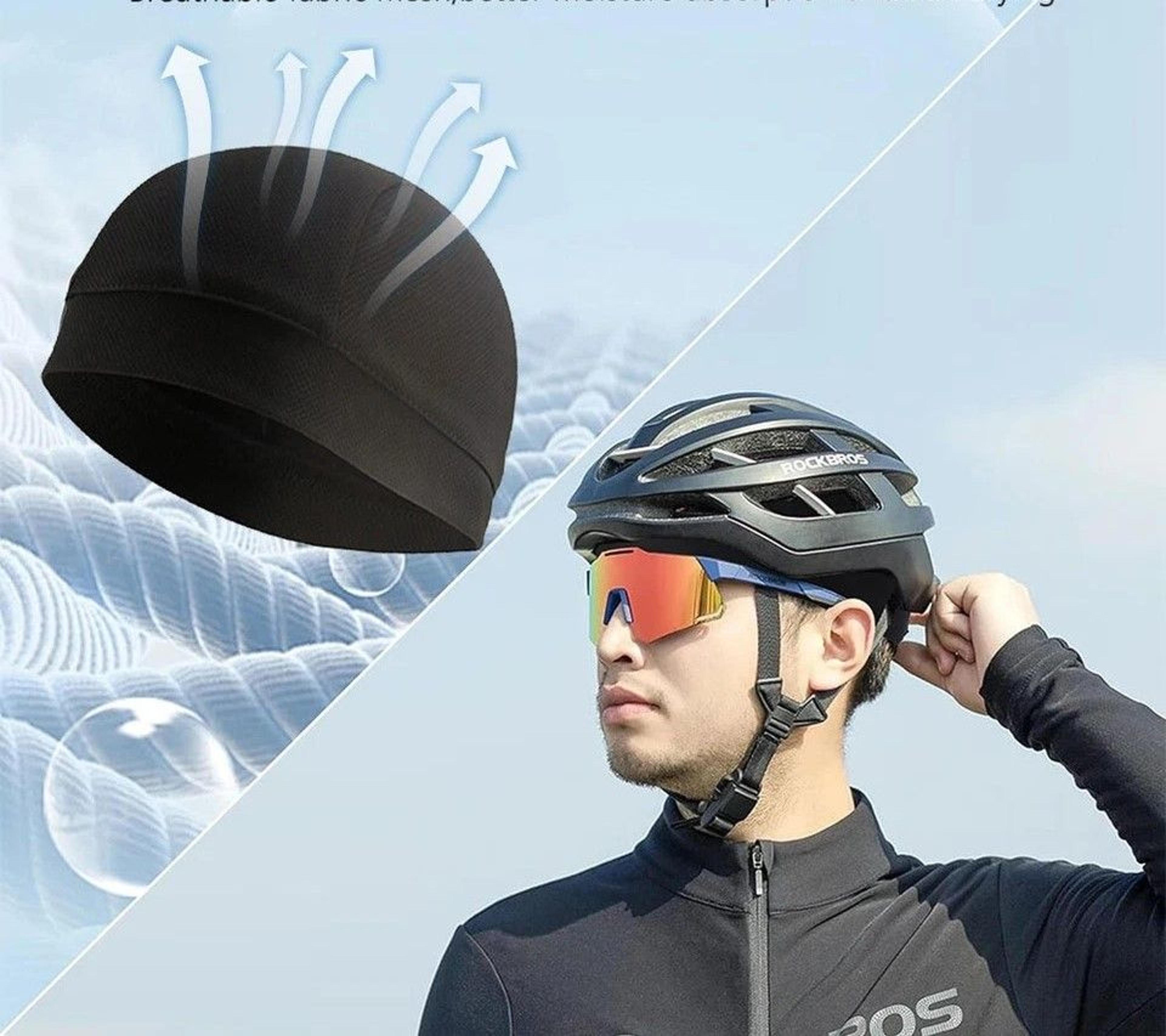 skull cap for cycling, sweat wicking helmet liner, breathable cooling cap for running, summer use