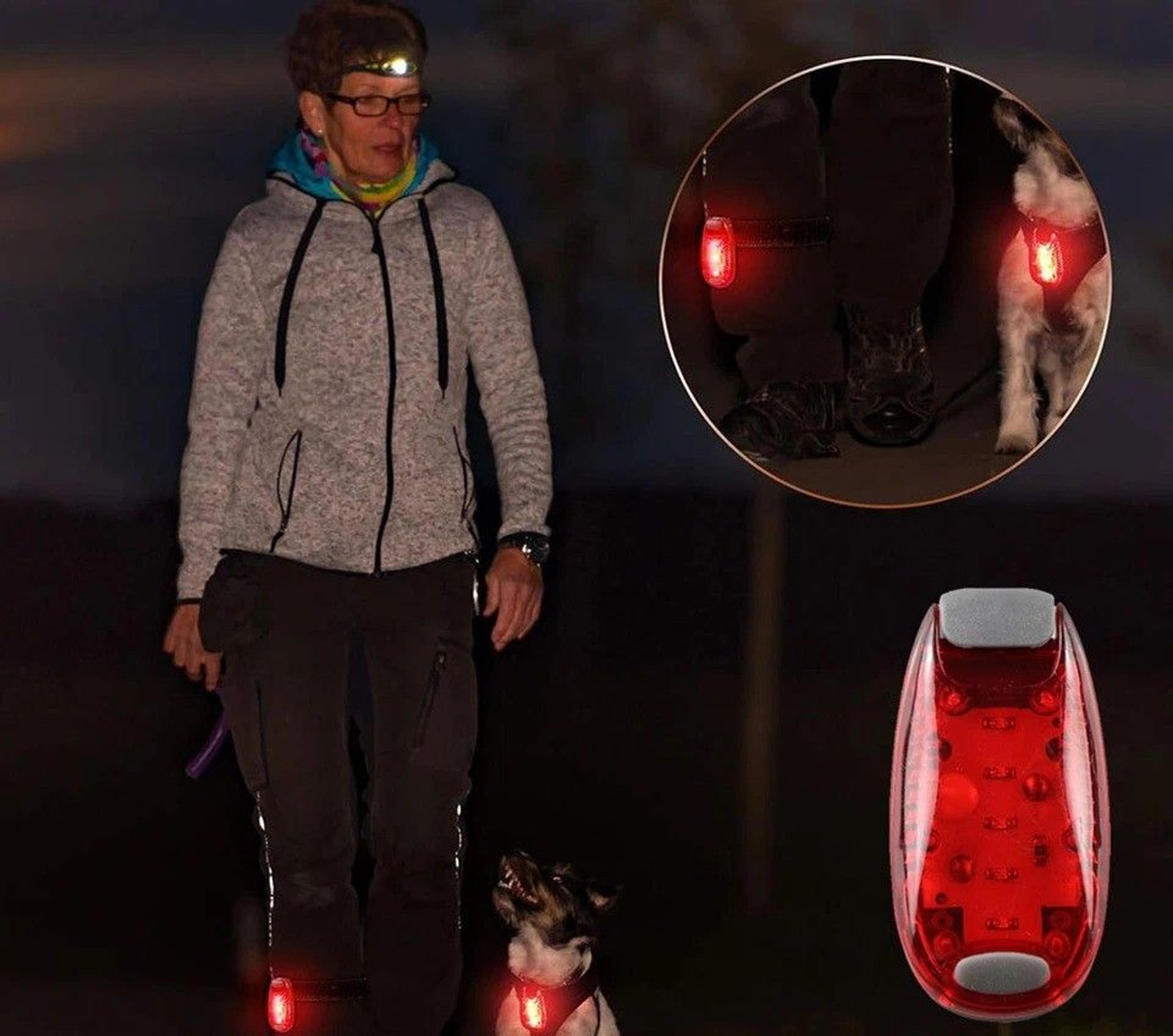clip-on led night safety lights for cycling, running, walking, waterproof warning lamp