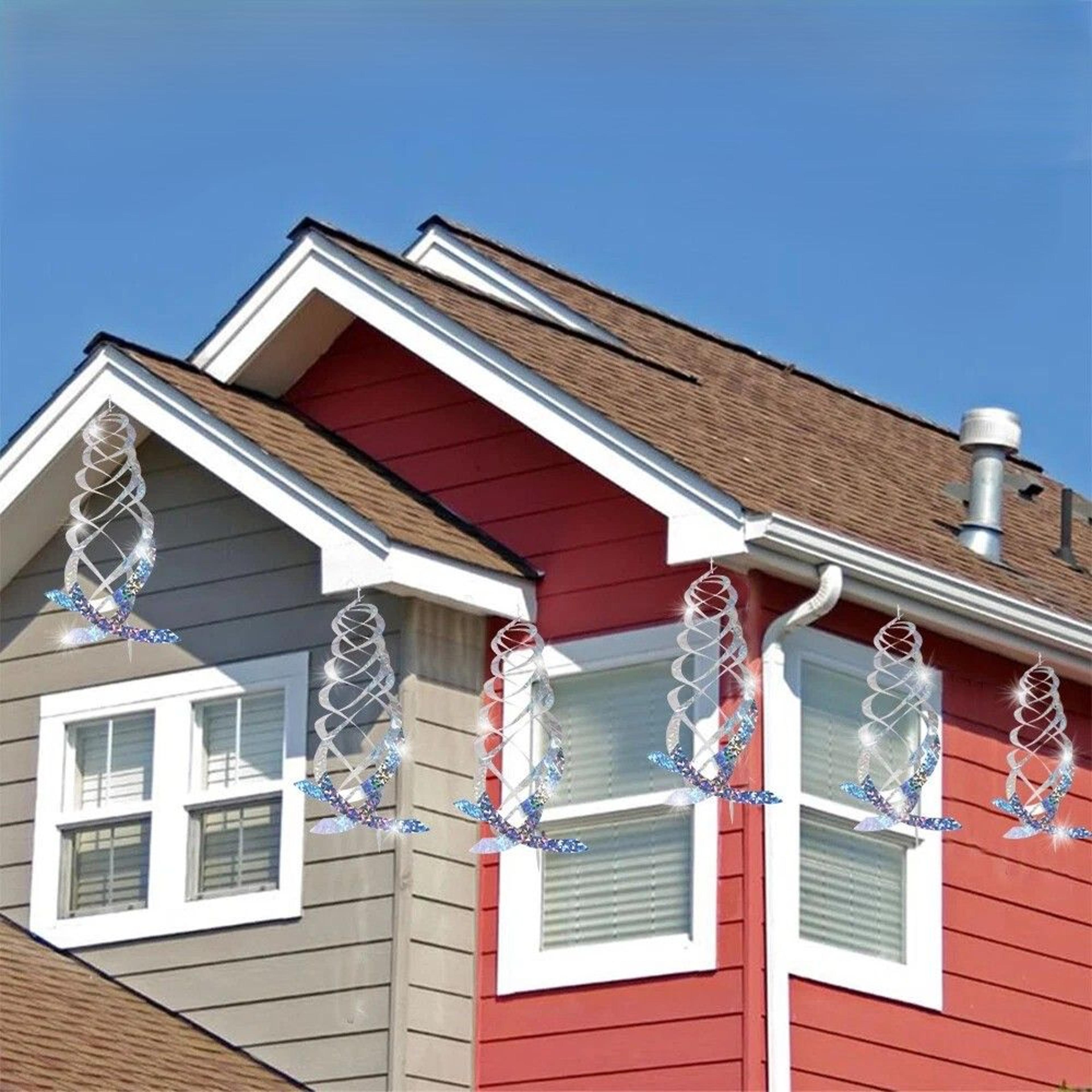 reflective bird repellent spiral, garden hanging deterrent for woodpeckers and birds, protect lawn