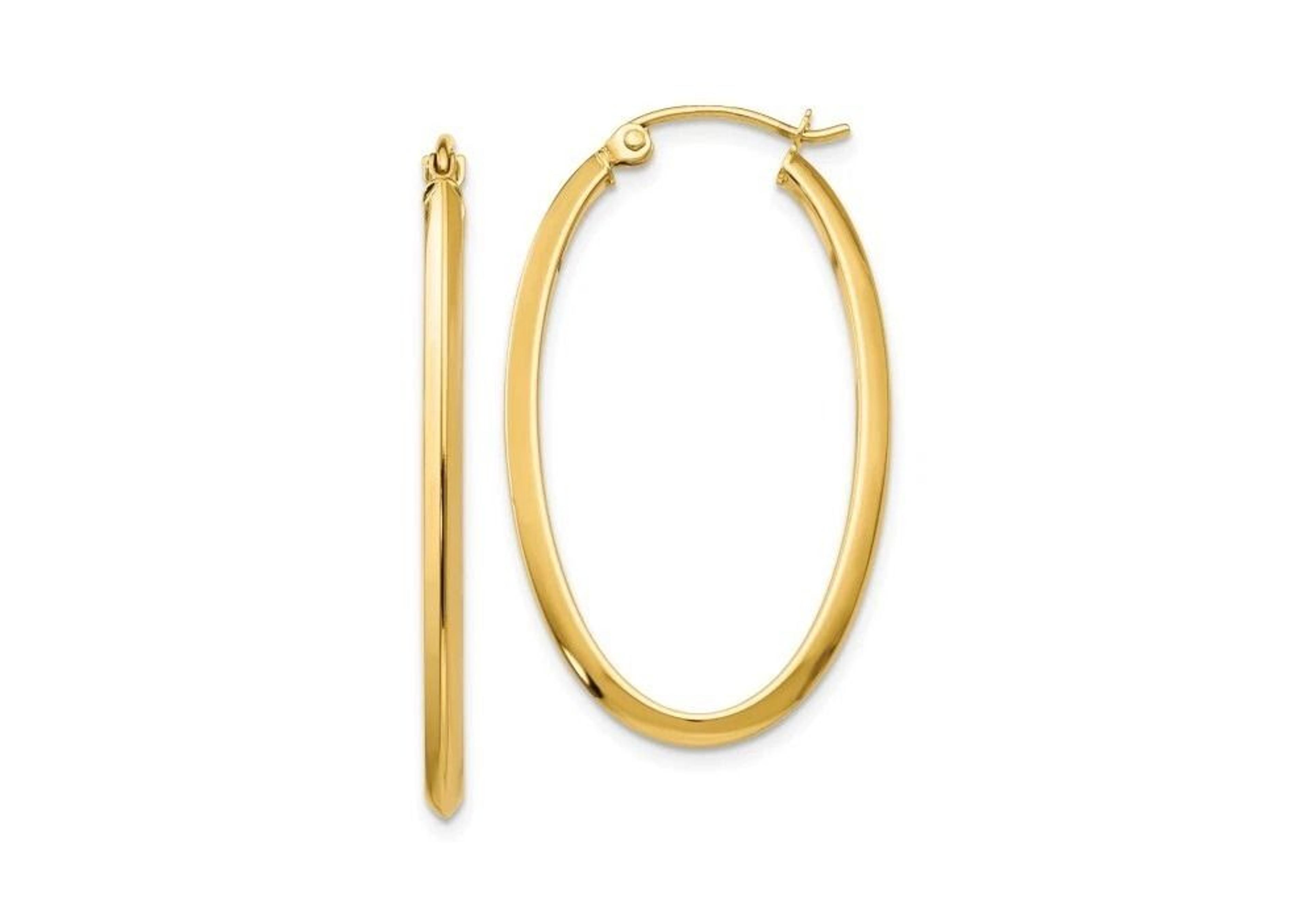 gold plated thick sterling silver gold oval french lock hoop earrings,thickness