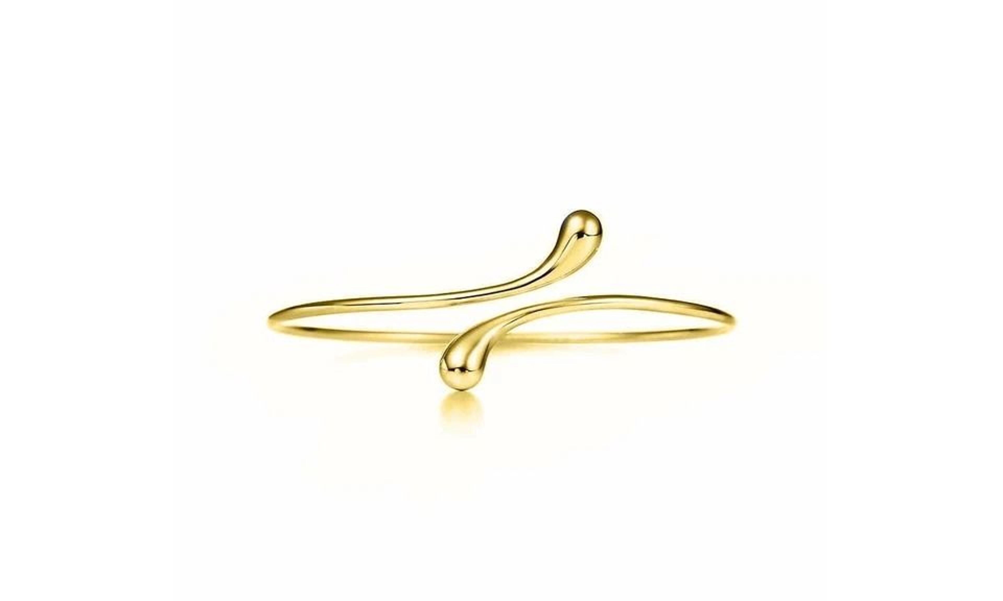 women sterling silver open bangle bracelet, smooth tear water drop cuff