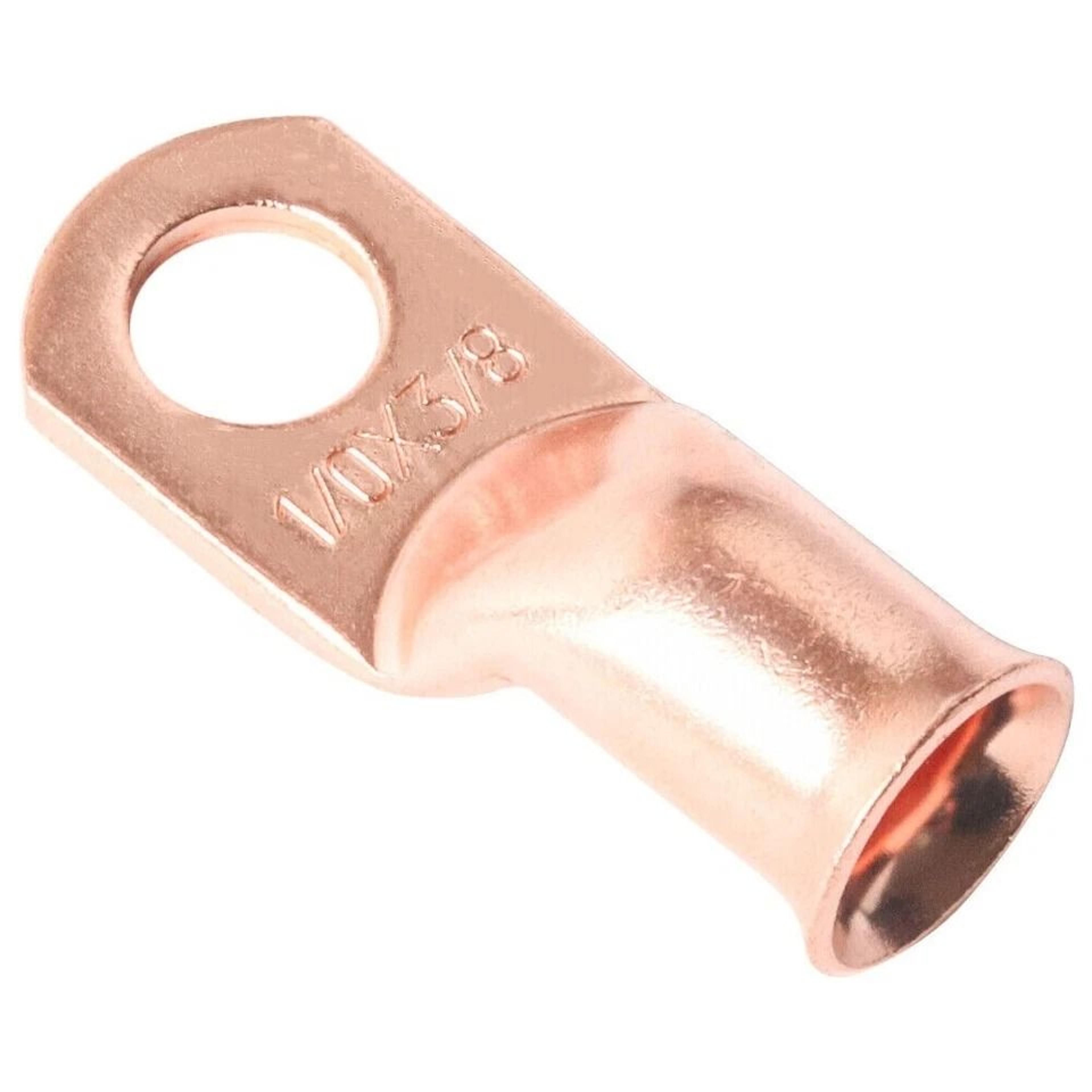 awg copper lugs with black & red heat shrink ring terminals for wire connections