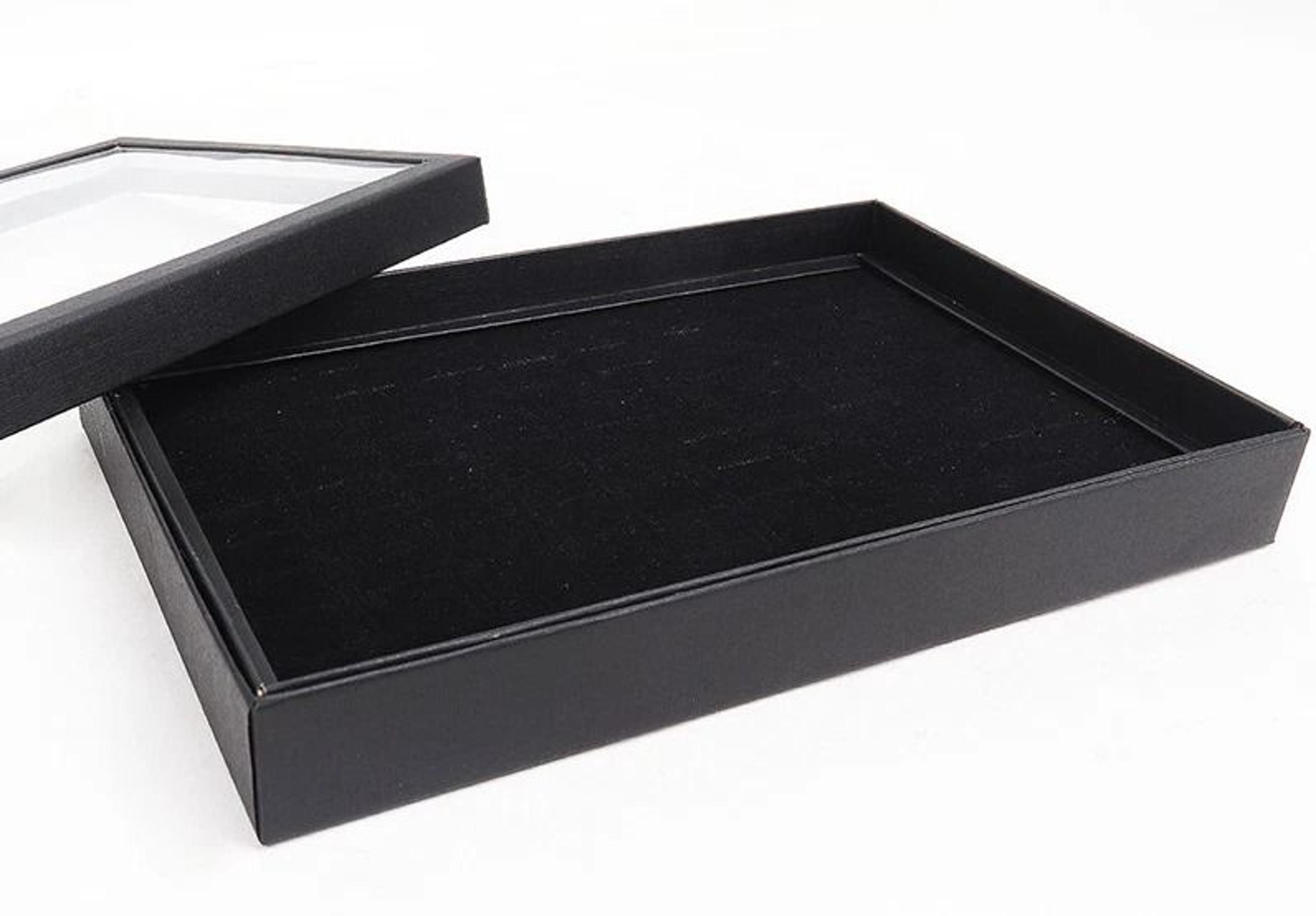 jewelry ring display organizer tray elegant storage for rings & earrings, stackable storage box case for jewelry