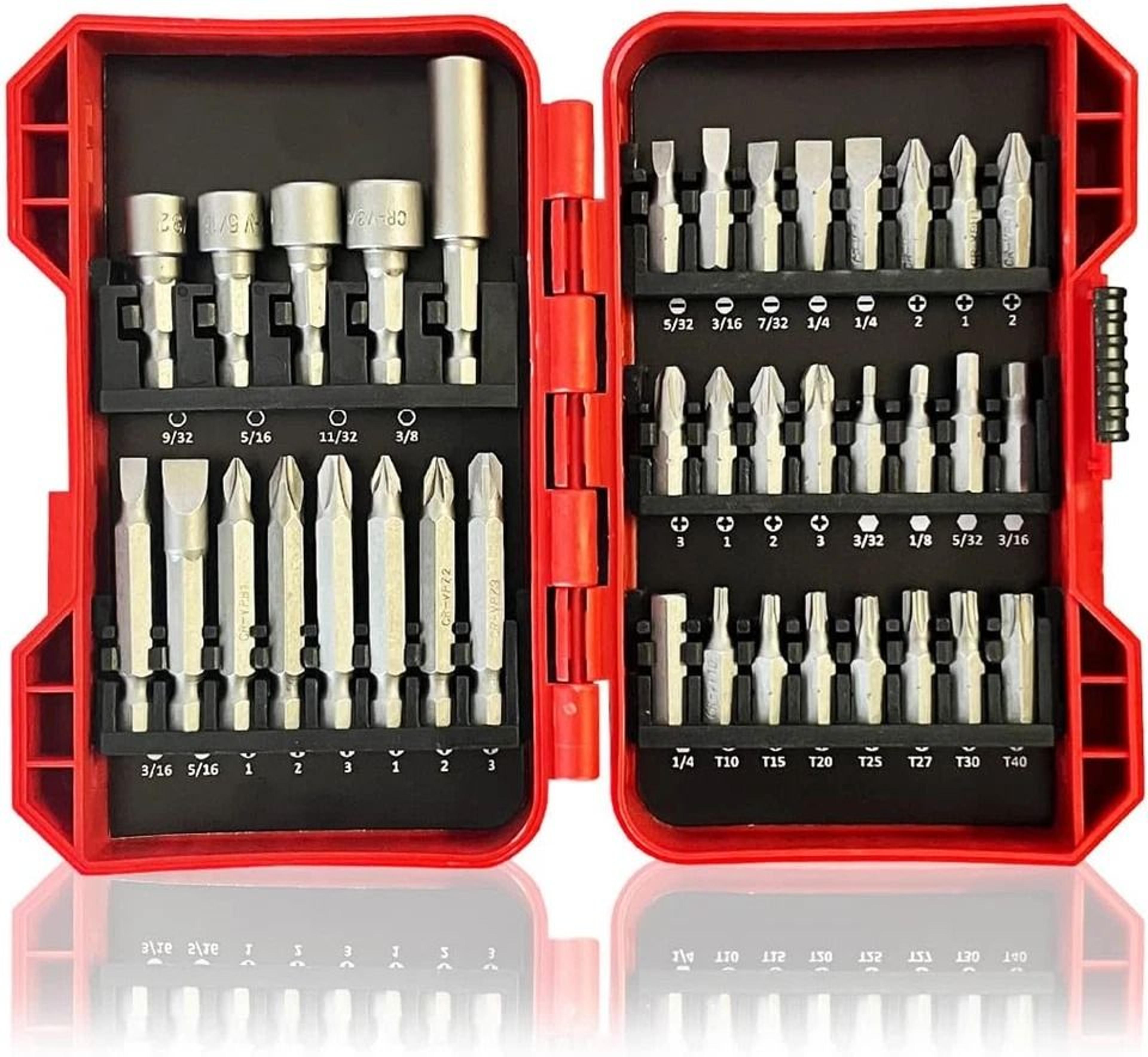 impact screwdriver bit set magnetic tool set for nut drivers, torx & phillips bits for power drills