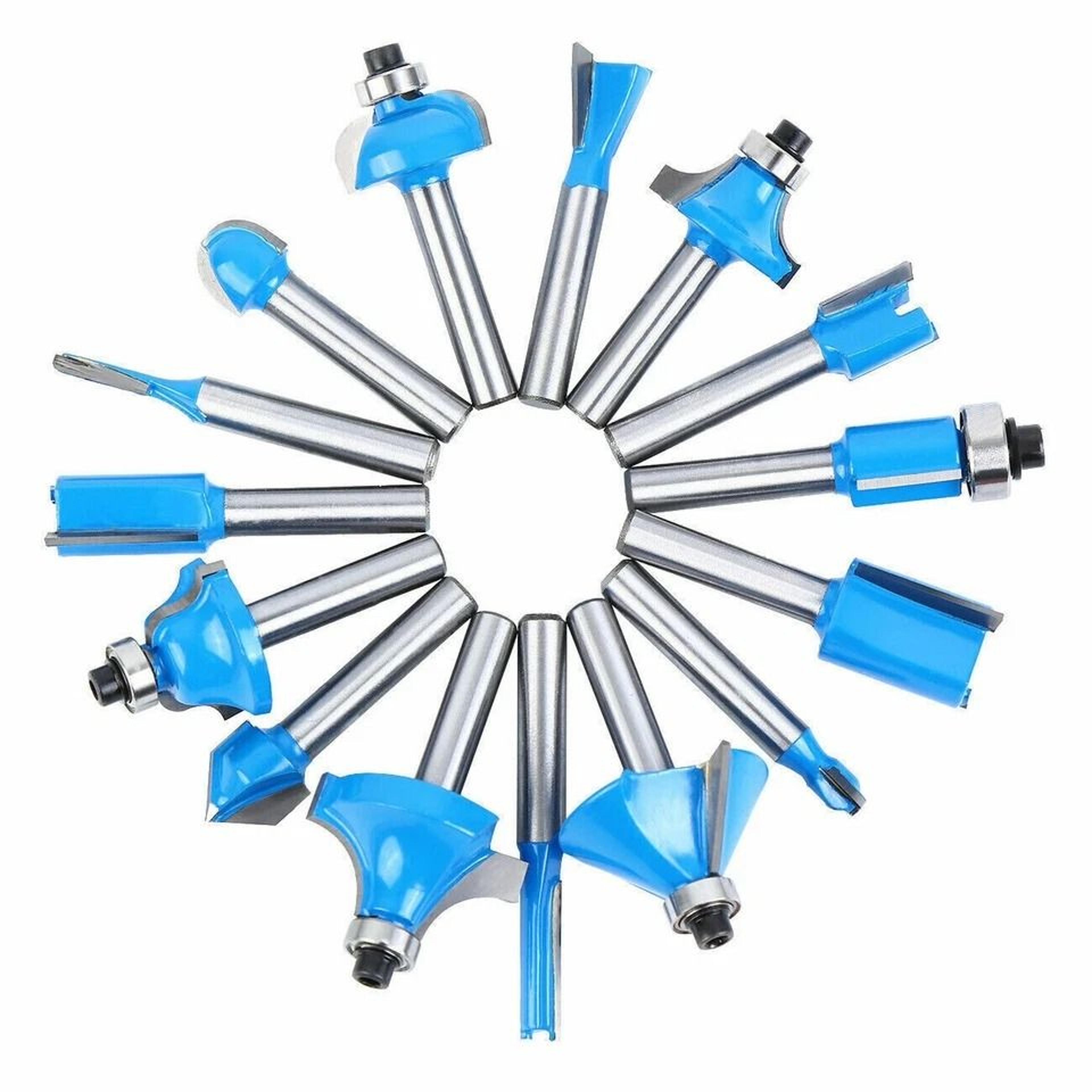 piece tungsten carbide router bit set for precision woodworking