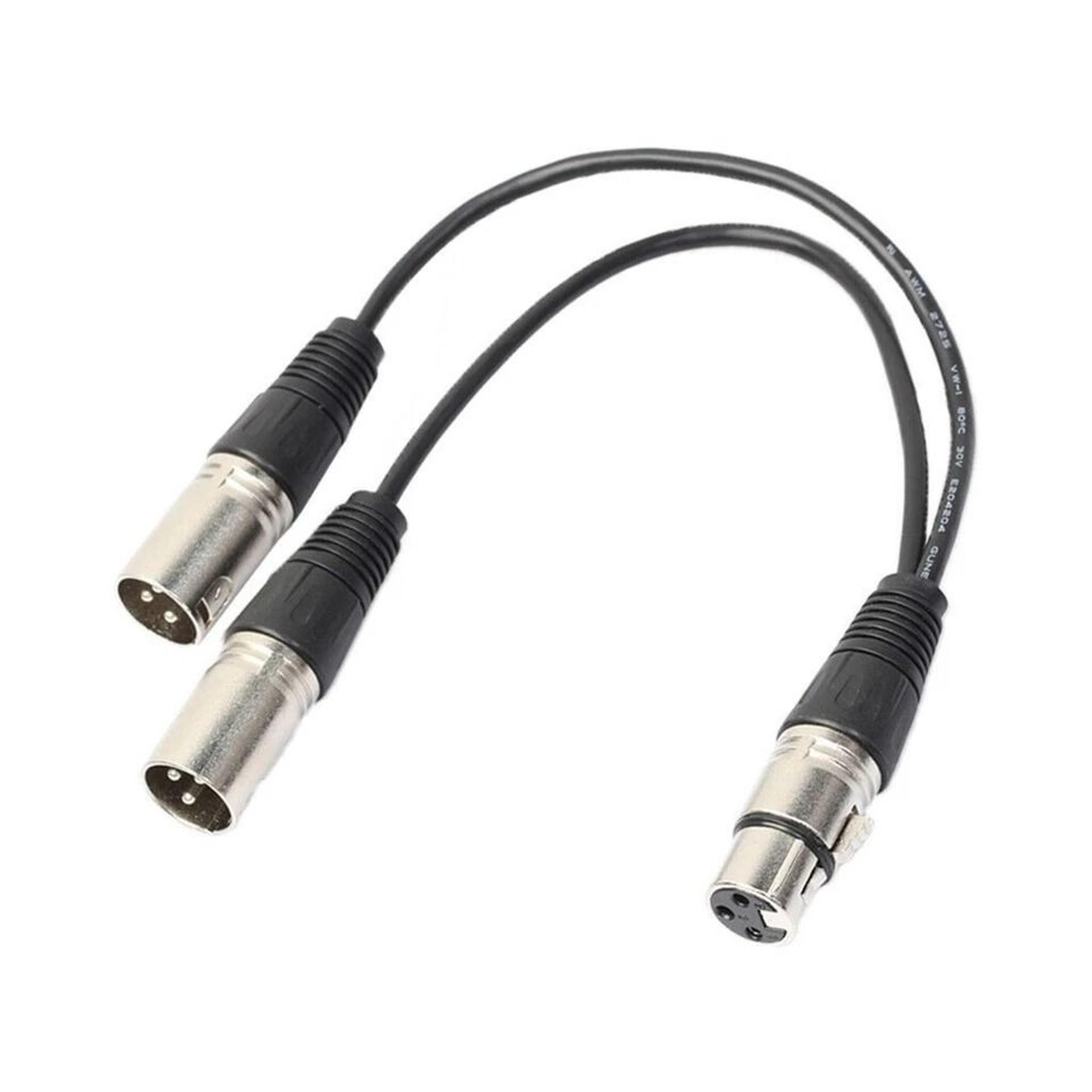 xlr female to dual male plug y splitter cable adapter for microphone