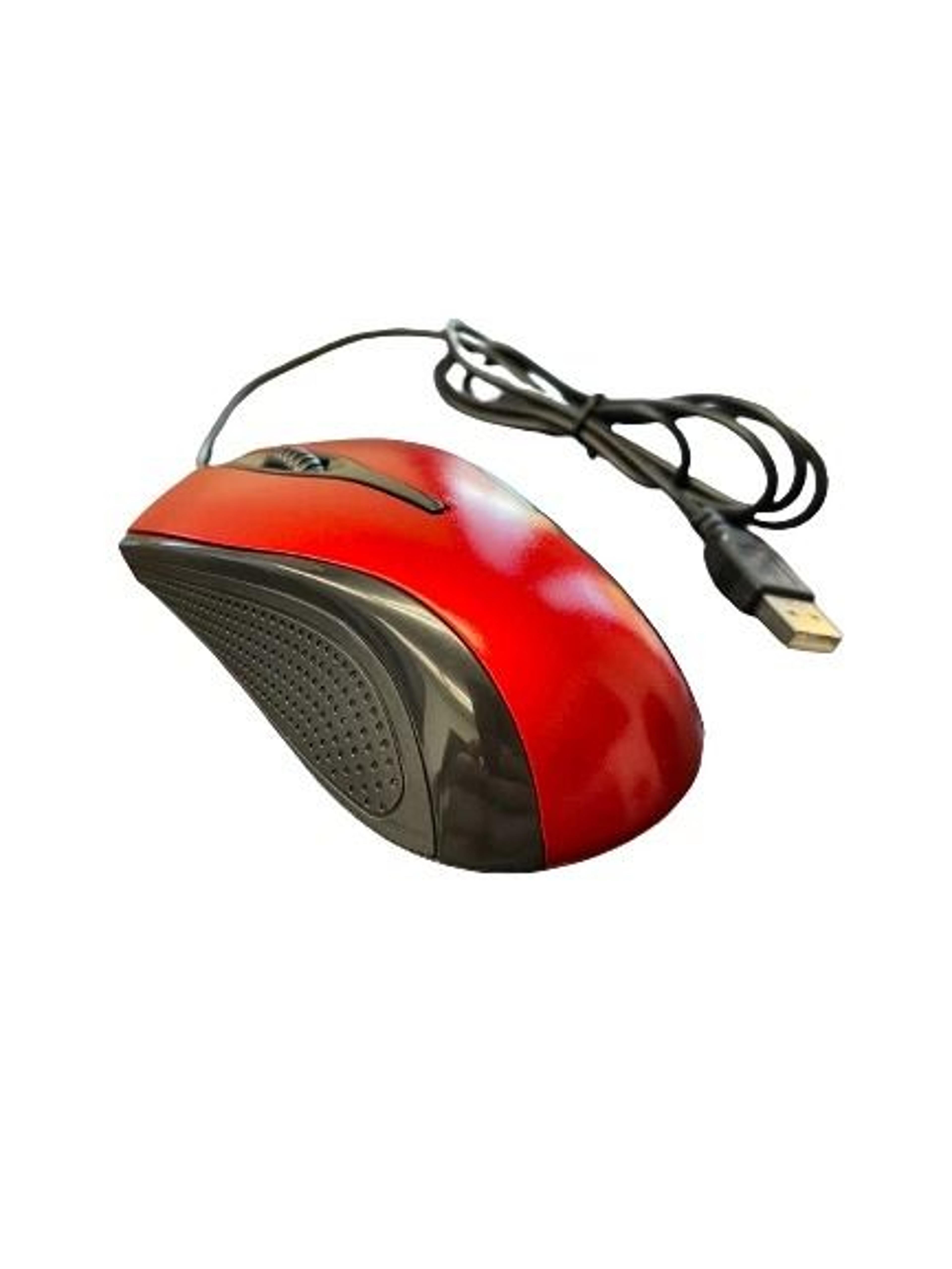 usb optical wired mouse red, ergonomic design for pc, laptop, notebook, & desktop | smooth scroll & silent click