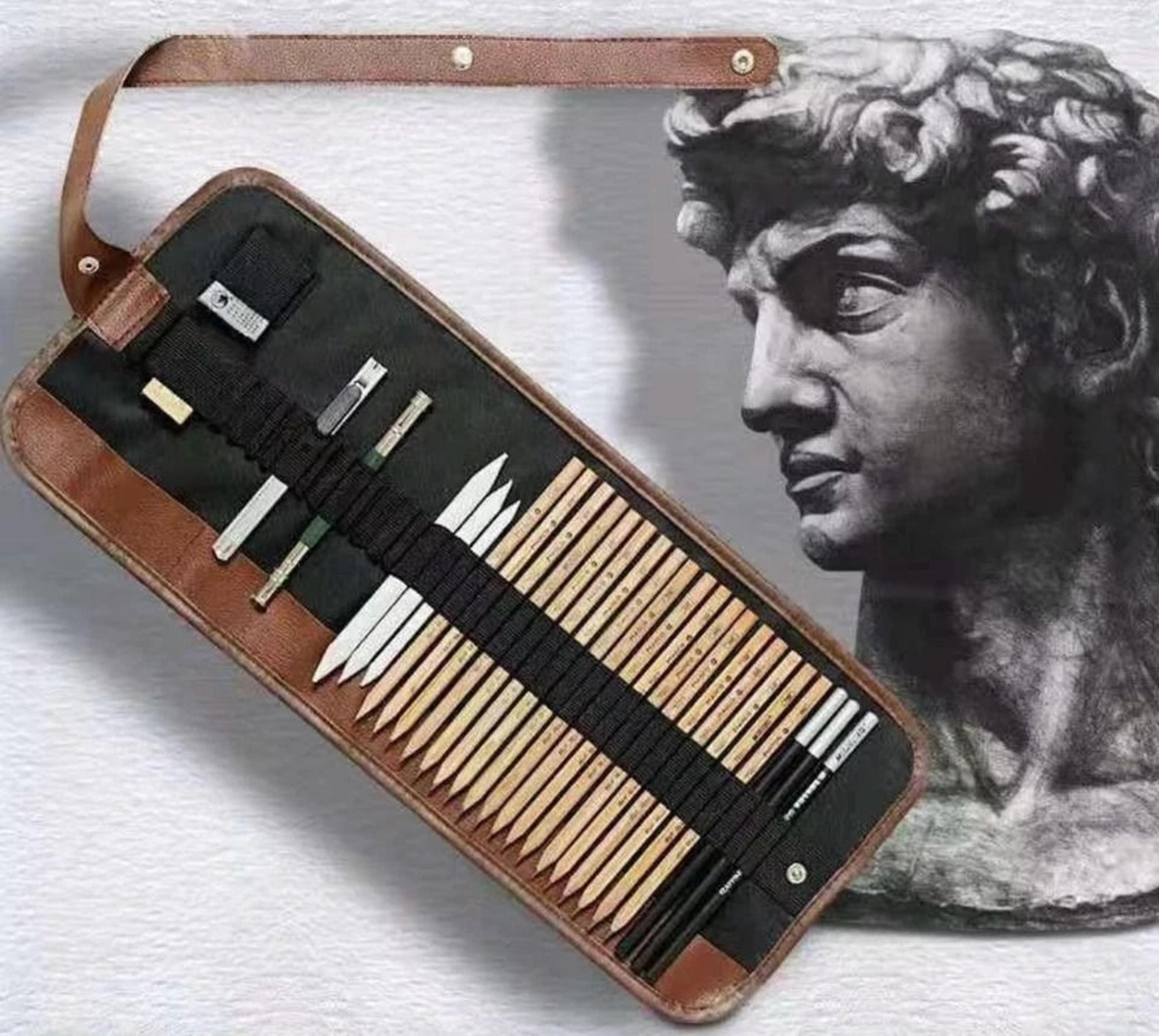professional drawing kit with pencil art set & charcoal drawing tools ideal for artists and sketching