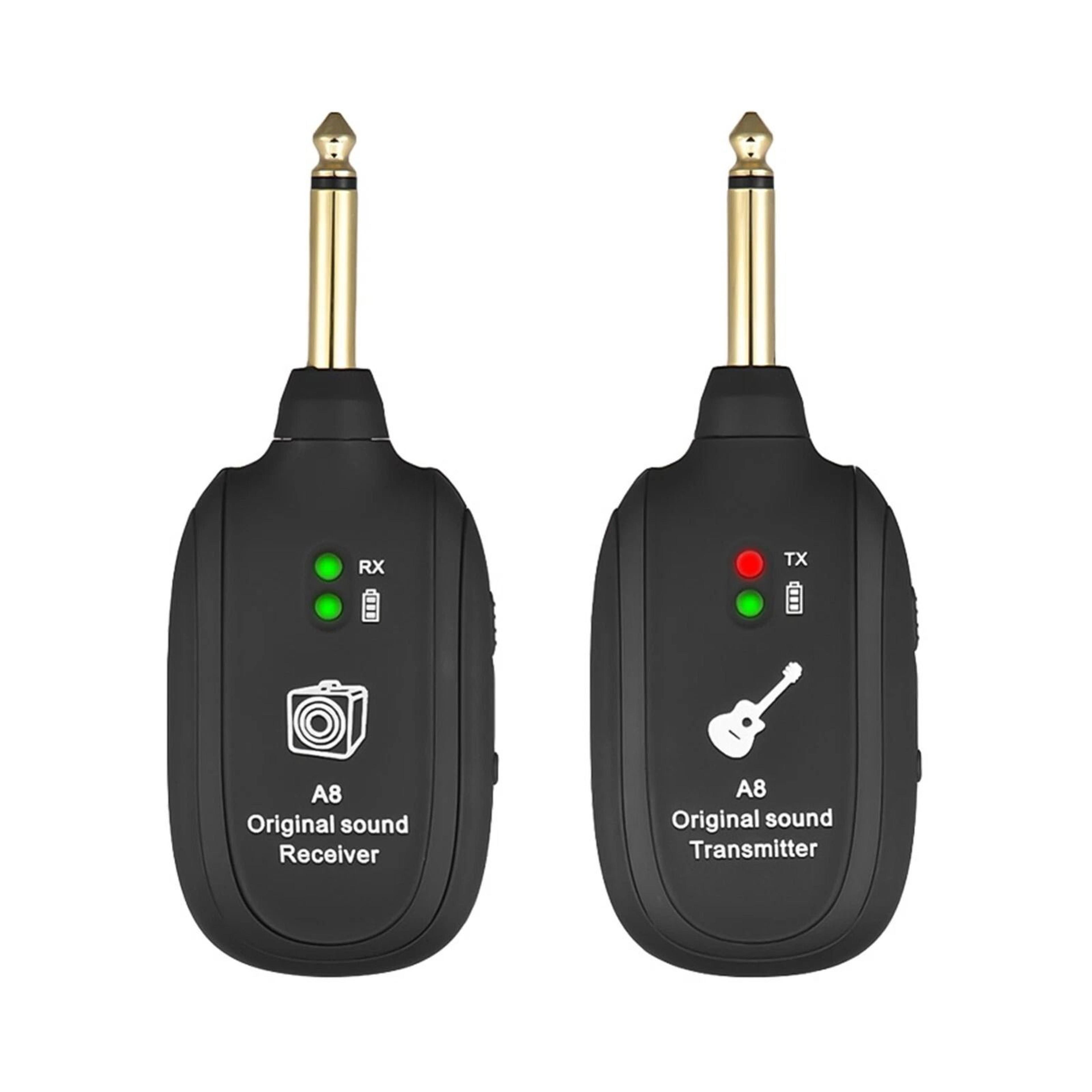 uhf wireless guitar system with built-in rechargeable battery transmitter & receiver for seamless performance