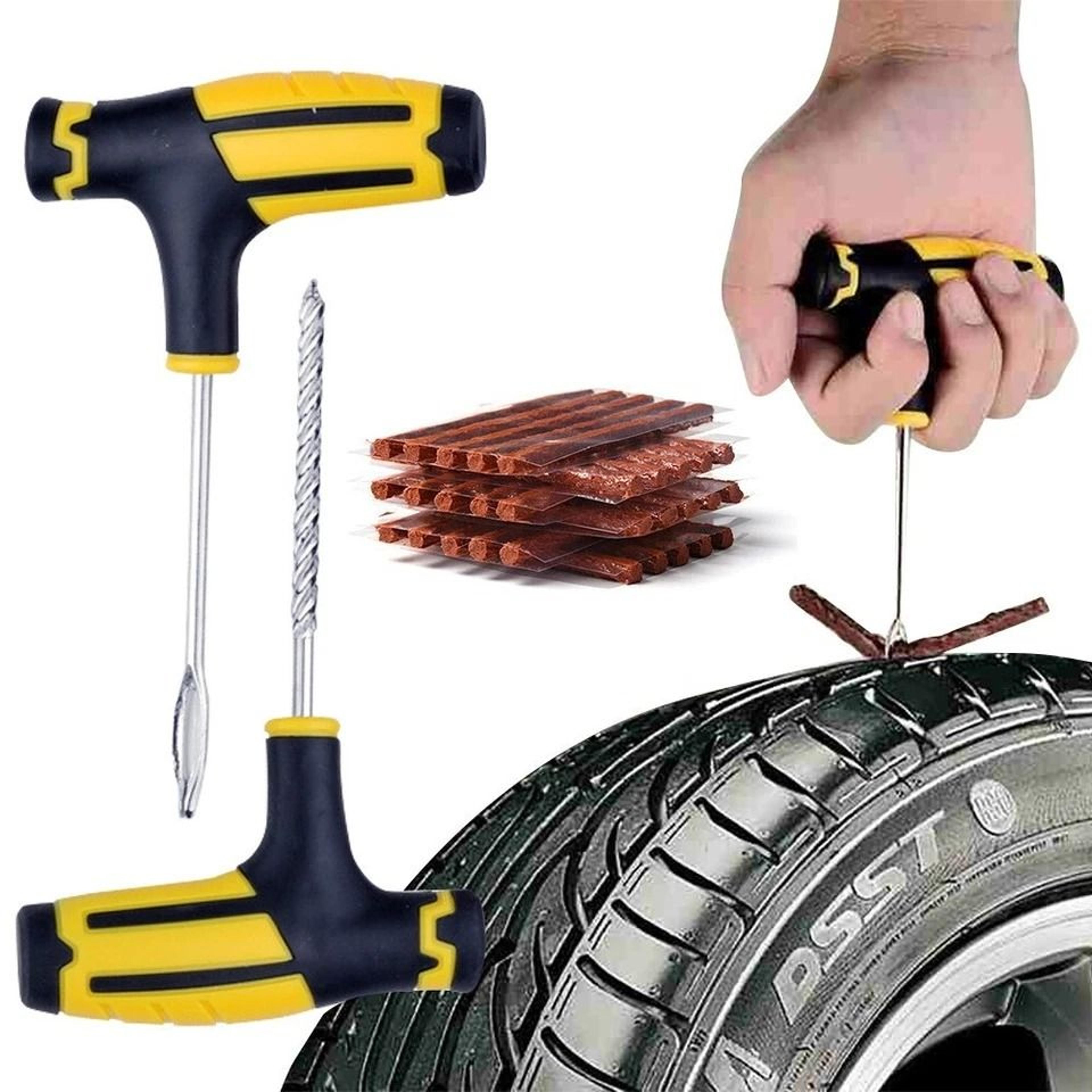tire repair kit for cars, trucks & motorcycles flat tire fix for home & roadside repairs