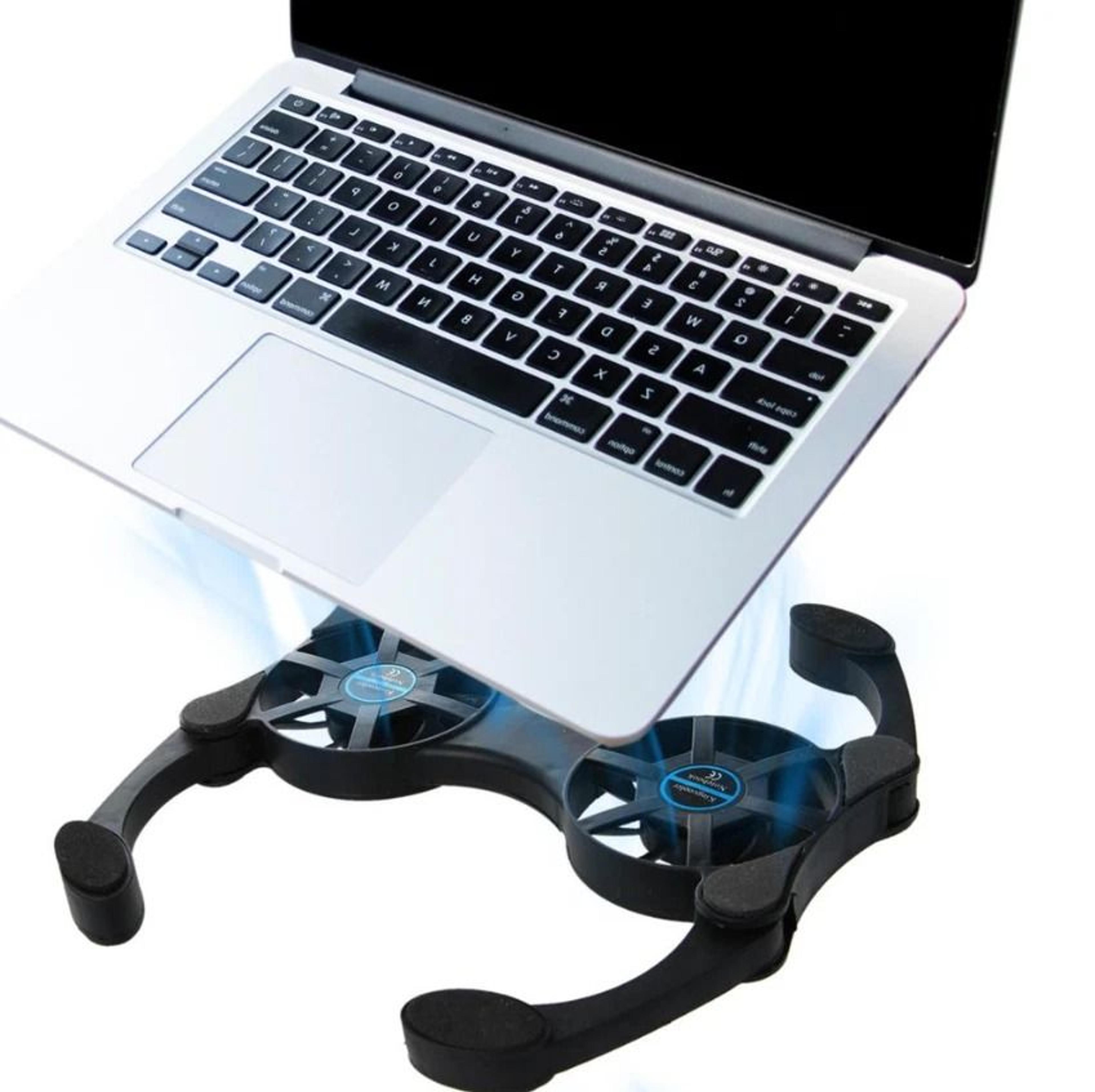 dual usb laptop cooling pad stand with foldable design for portable cooling and ergonomic support