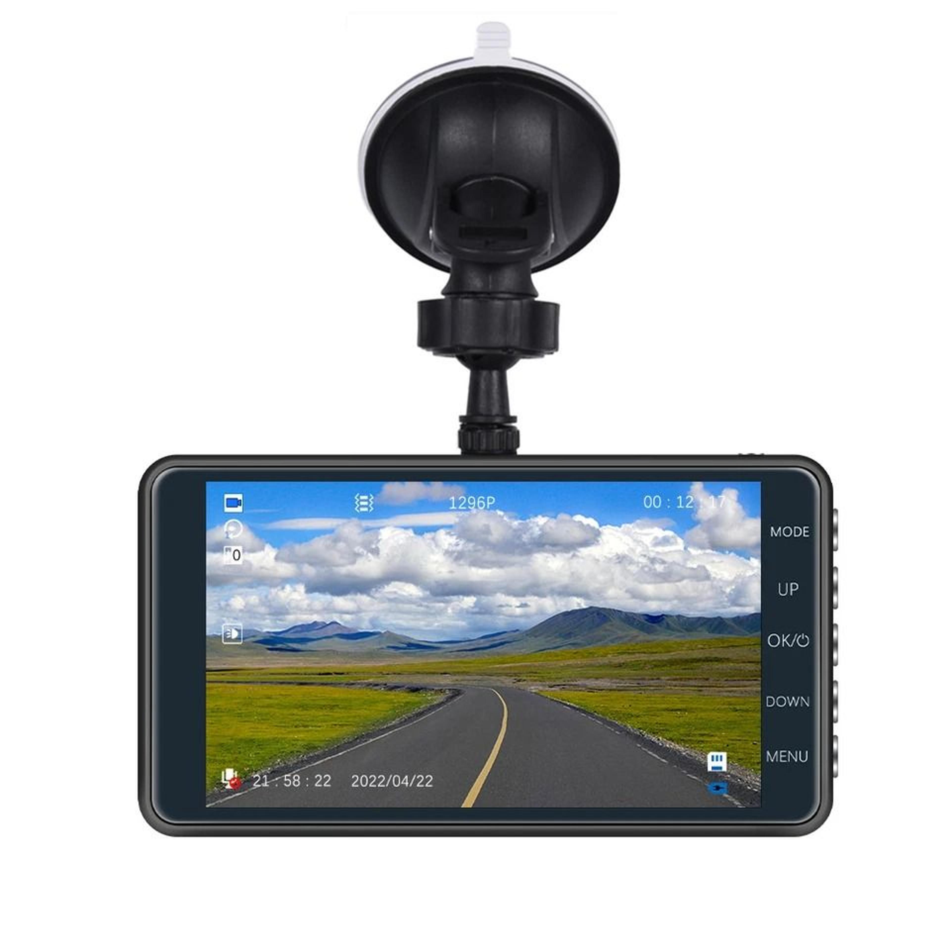 hd car dual lens dash cam front & rear camera with night vision and loop recording