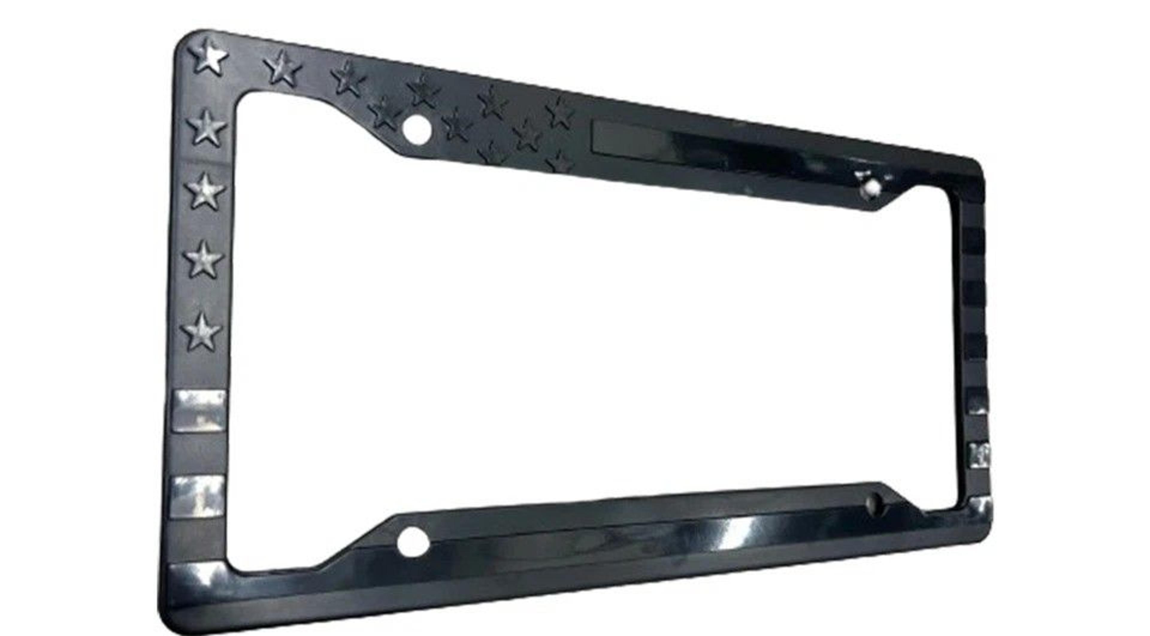 black usa american flag license plate frame durable abs car tag decal holder